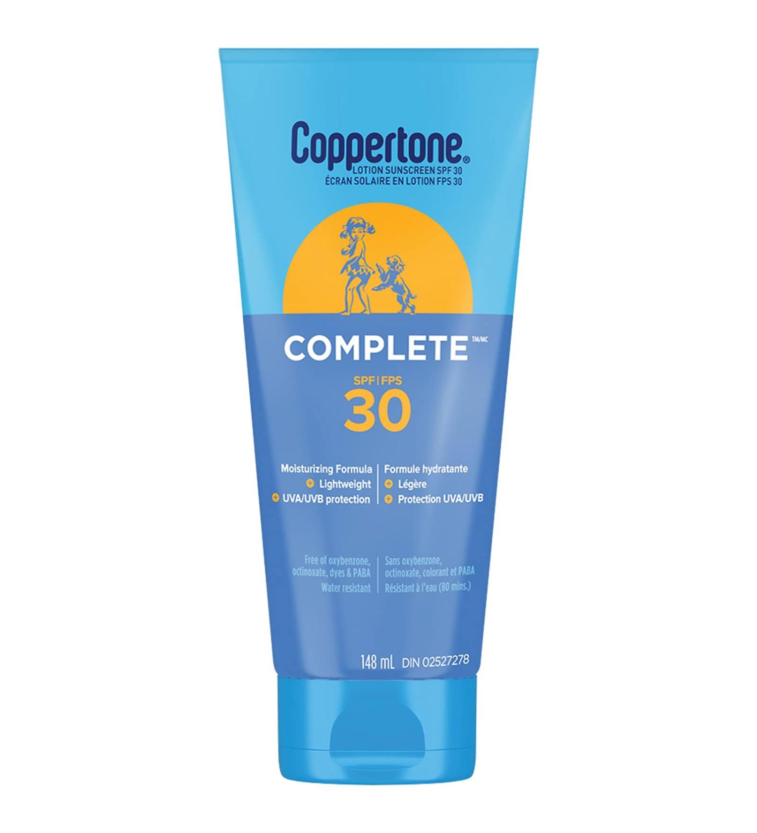 Coppertone Complete SPF 30 Sunscreen Lotion Lightweight Moisturizing Sunscreen Water Resistant Body Sunscreen 148mL - Buy Online on SooperMarket.com
