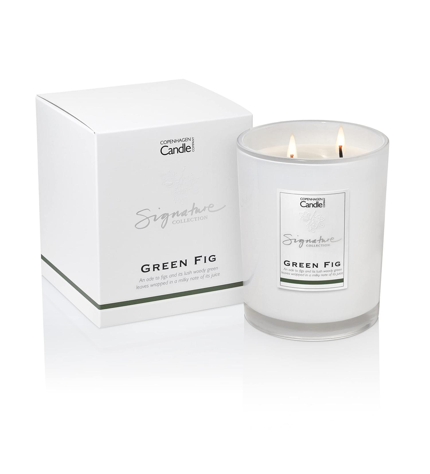 Luxury Scented Candle Gift for Women | Natural Wax Blend | 65 Hours Burn Time | Hotel Collection | Green Fig (21oz) by The Copenhagen Company - Buy Online on SooperMarket.com
