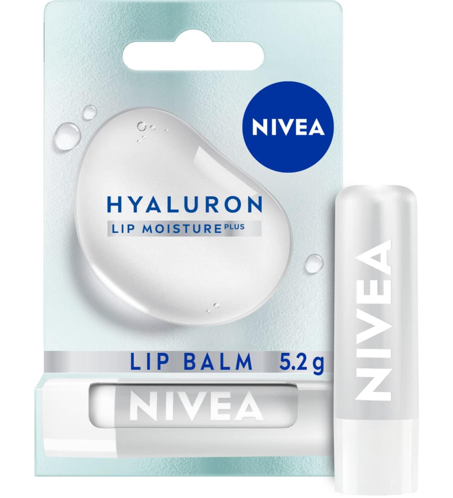 NIVEA Hyaluron Moisture Plus Lip Balm (5.2g) - Hyaluronic Acid Formula for 24H Moisture and Smooth Lips - Buy Online on SooperMarket.com