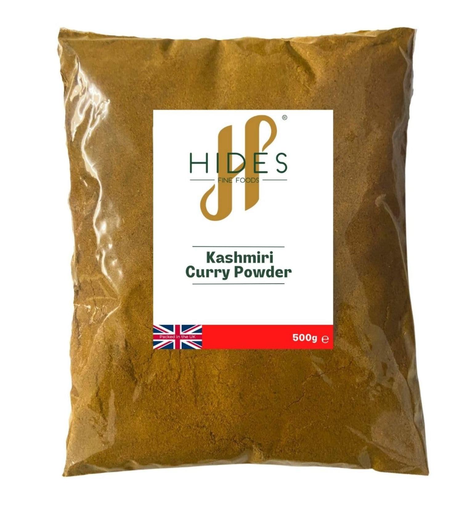 Hides Fine Foods Kashmiri Curry Powder 500g - GMO Free, Vegetarian - Authentic Indian Spice Mix with Kashmiri Chillies - Perfect for Curry Takeaway or Fakeaway - Buy Online on SooperMarket.com
