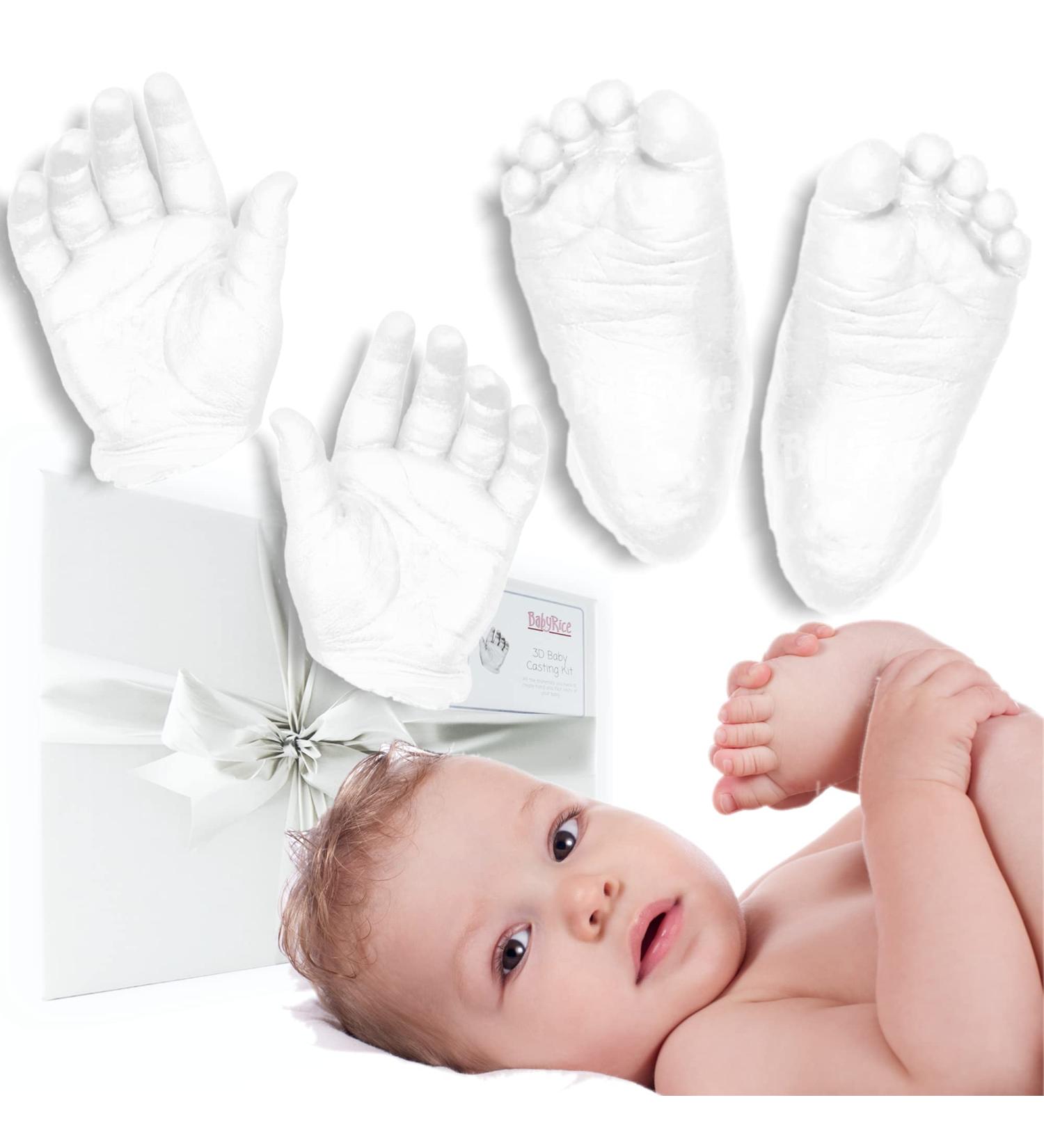 BabyRice Large Hand and Foot Casting Kit with Metallic Paint (White) - Perfect for Baby Keepsakes - Buy Online on SooperMarket.com