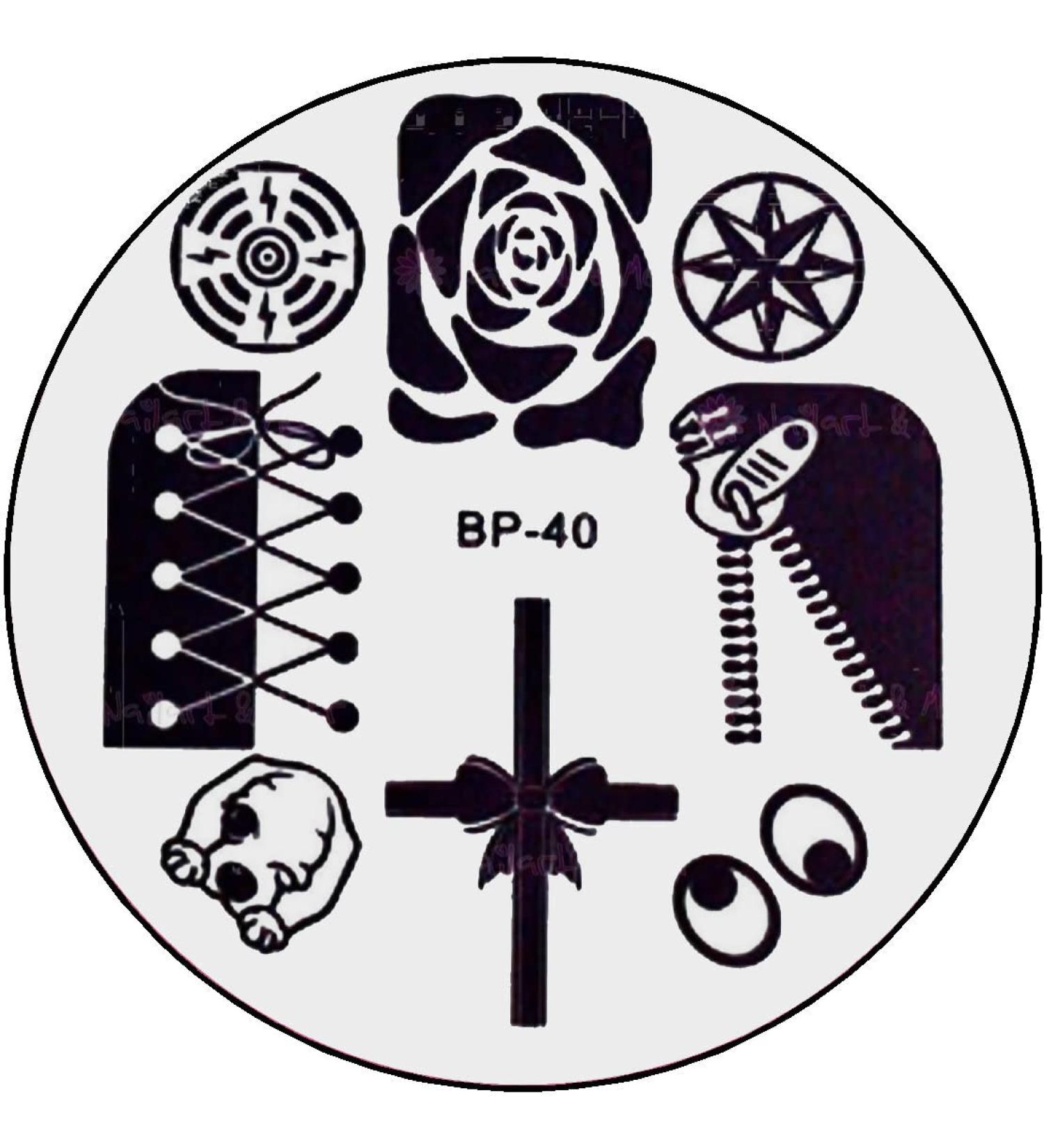STAMPING STENCIL # BP-40 Zipper zipper closure zip rose corset corsage bodice dog bow eyes
