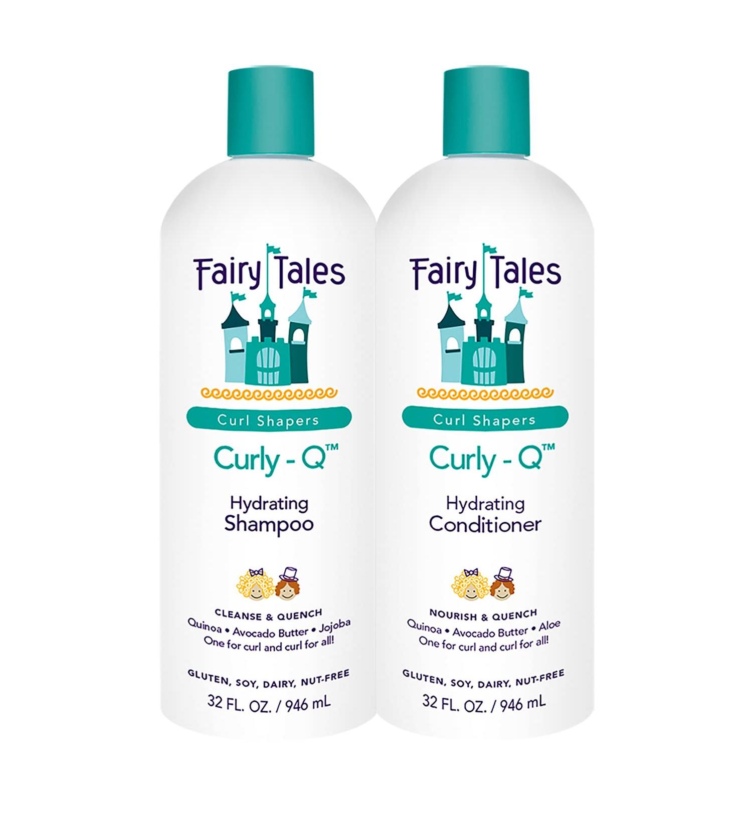 Fairy Tales Curly Q Daily Kids Shampoo & Conditioner - Hydrating Set for Curly Hair | Paraben, Sulfate, Gluten, Nut Free - Buy Online on SooperMarket.com