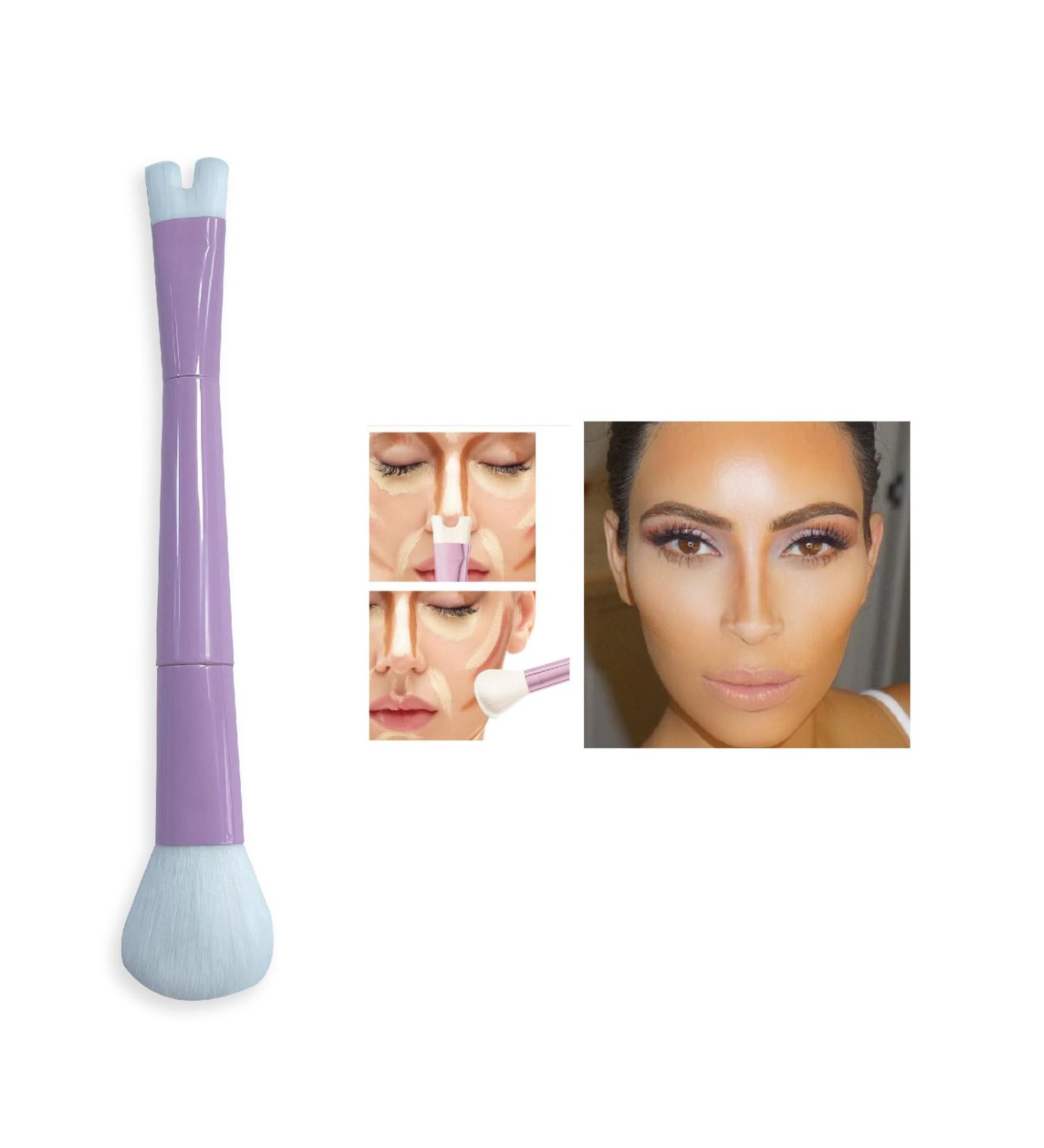 2-in-1 Nose Contour Makeup Brush U-Shaped Makeup Brush Nose Contour Sculpting Stickfor Nose Face #01