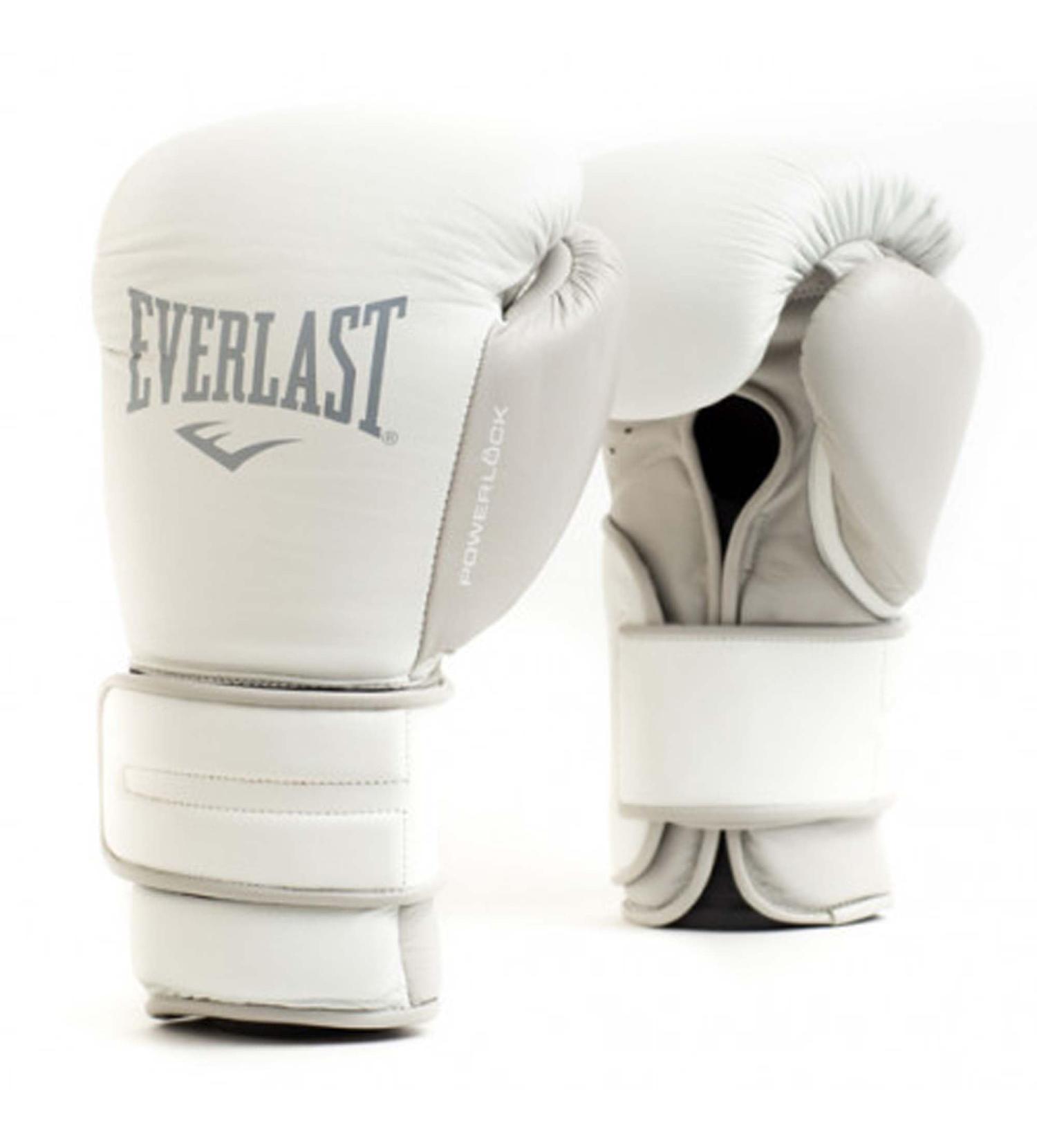 Everlast Unisex Adult Boxing Gloves Powerlock 2 - 16oz Training Gloves in White | Premium Quality & Durability for Boxing & Fitness - Buy Online on SooperMarket.com