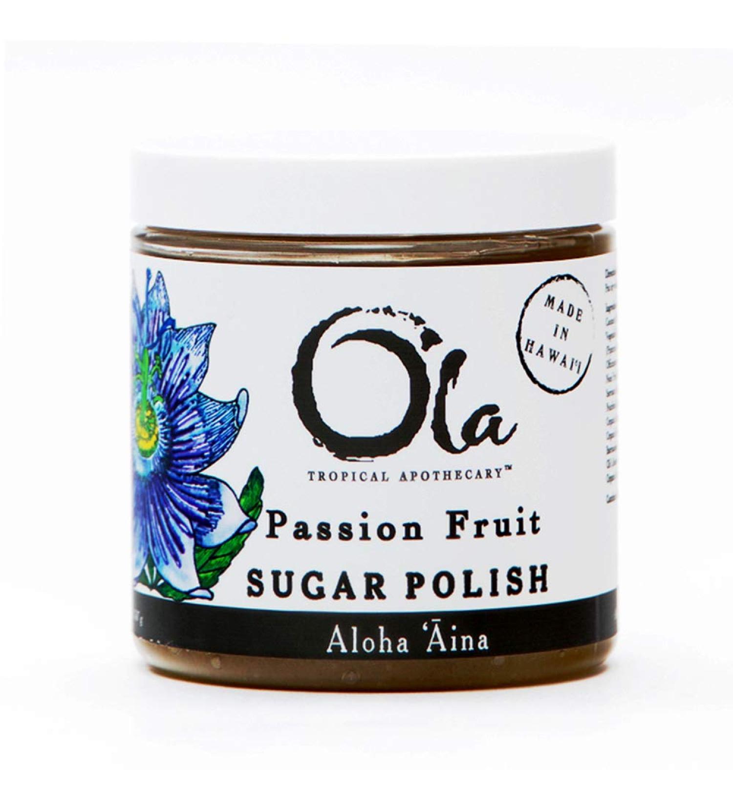 Ola Tropical Apothecary Passion Fruit Sugar Polish - 11.6 Oz | Pure Tropical Oils & Plant Extracts | International Shipping Available - Buy Online on SooperMarket.com