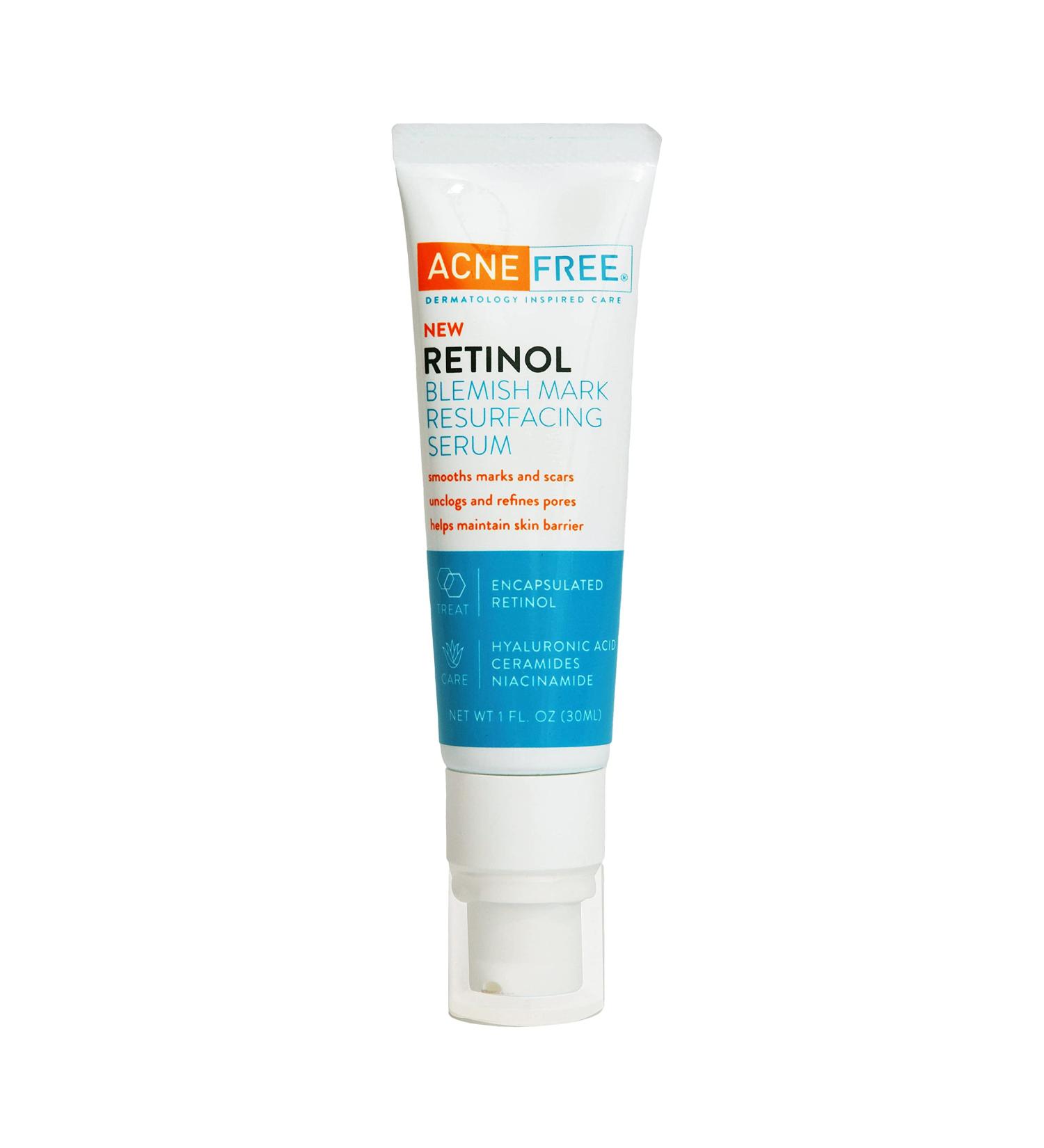 AcneFree Retinol Blemish Mark Resurfacing Serum with Hyaluronic Acid and Niacinamide - 1 Ounce - Buy Online on SooperMarket.com