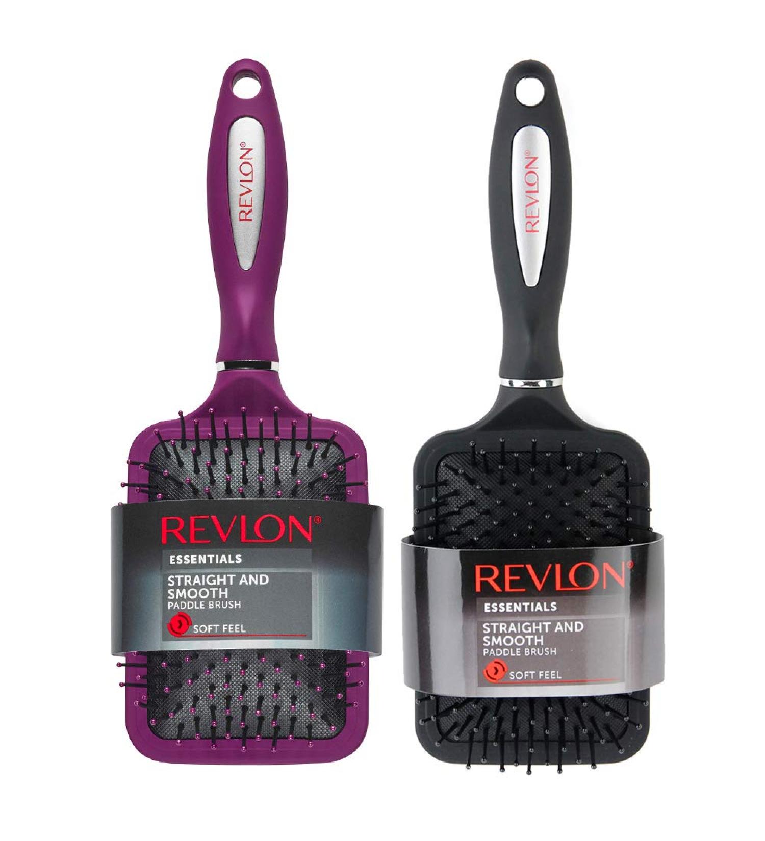 Revlon Straight & Smooth Soft Touch Paddle Hair Brush Set - Black & Berry - Buy Online on SooperMarket.com