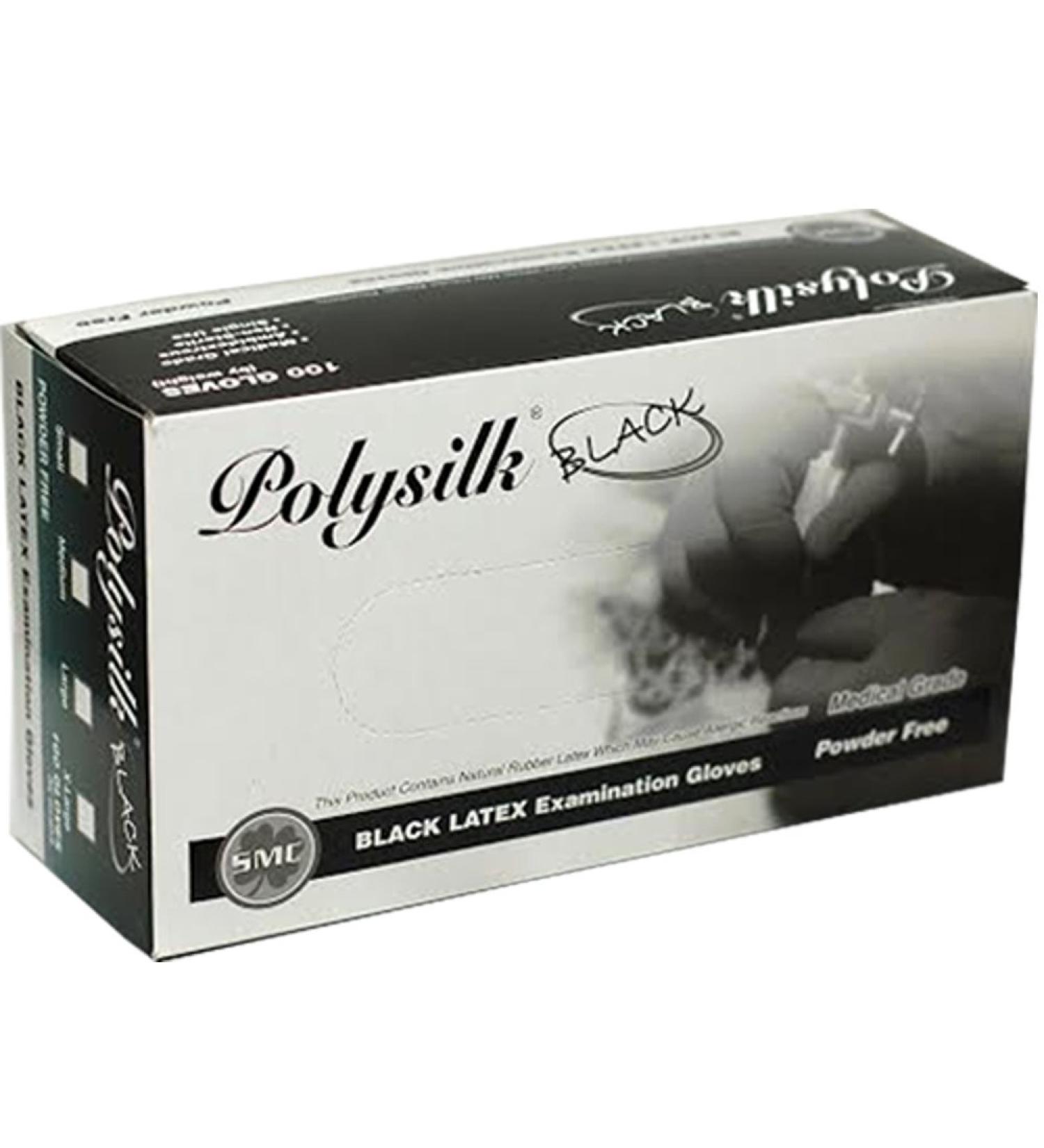 Shamrock Black Latex Examination, Powder Free Gloves(Small)