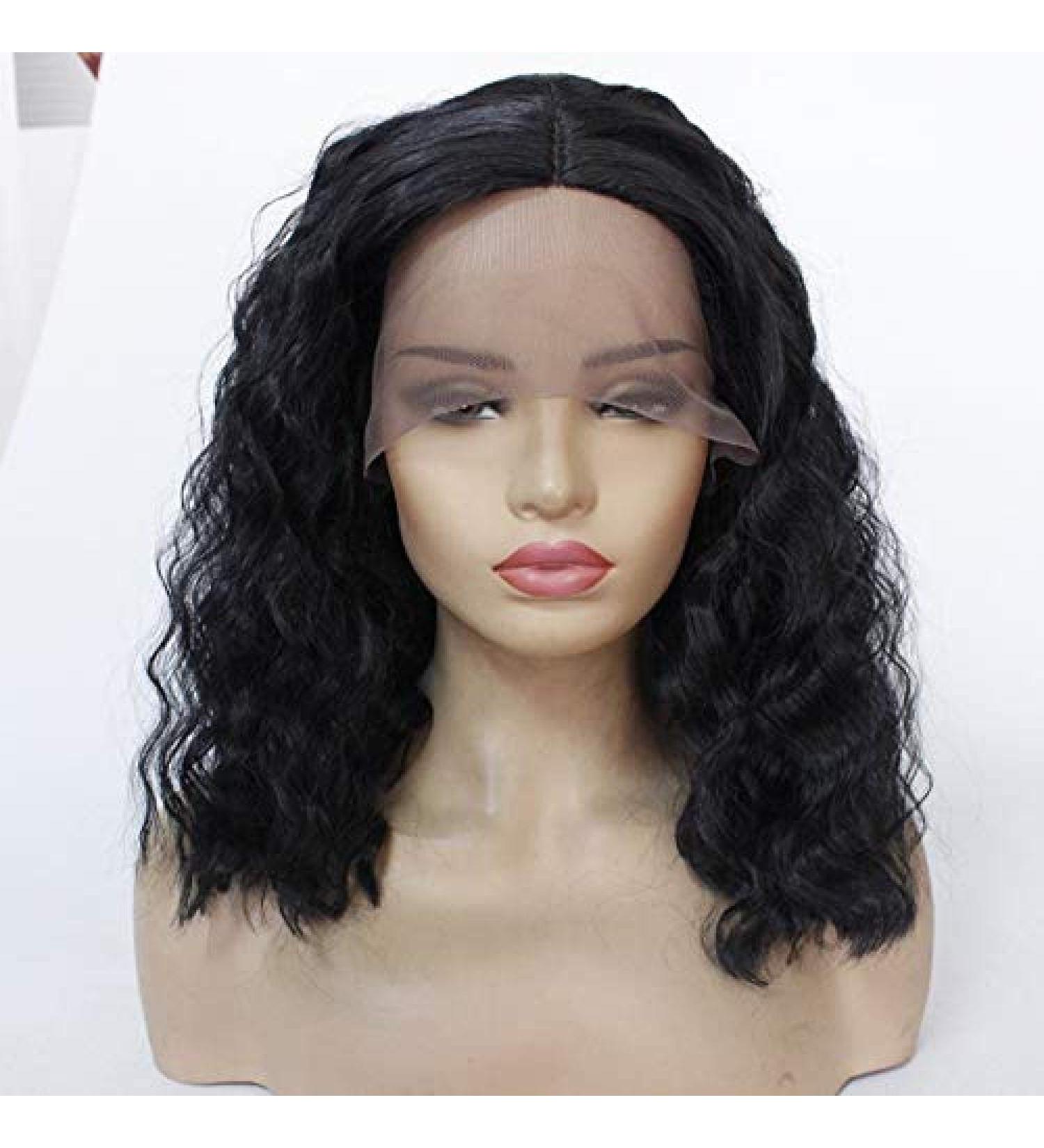 Buy Bghjue Short Curly Kinky Wig for Women - Fluffy Wavy Synthetic Hair Natural Big Curl Afro Wig with Bangs & Free Cap - International Shipping - Buy Online on SooperMarket.com