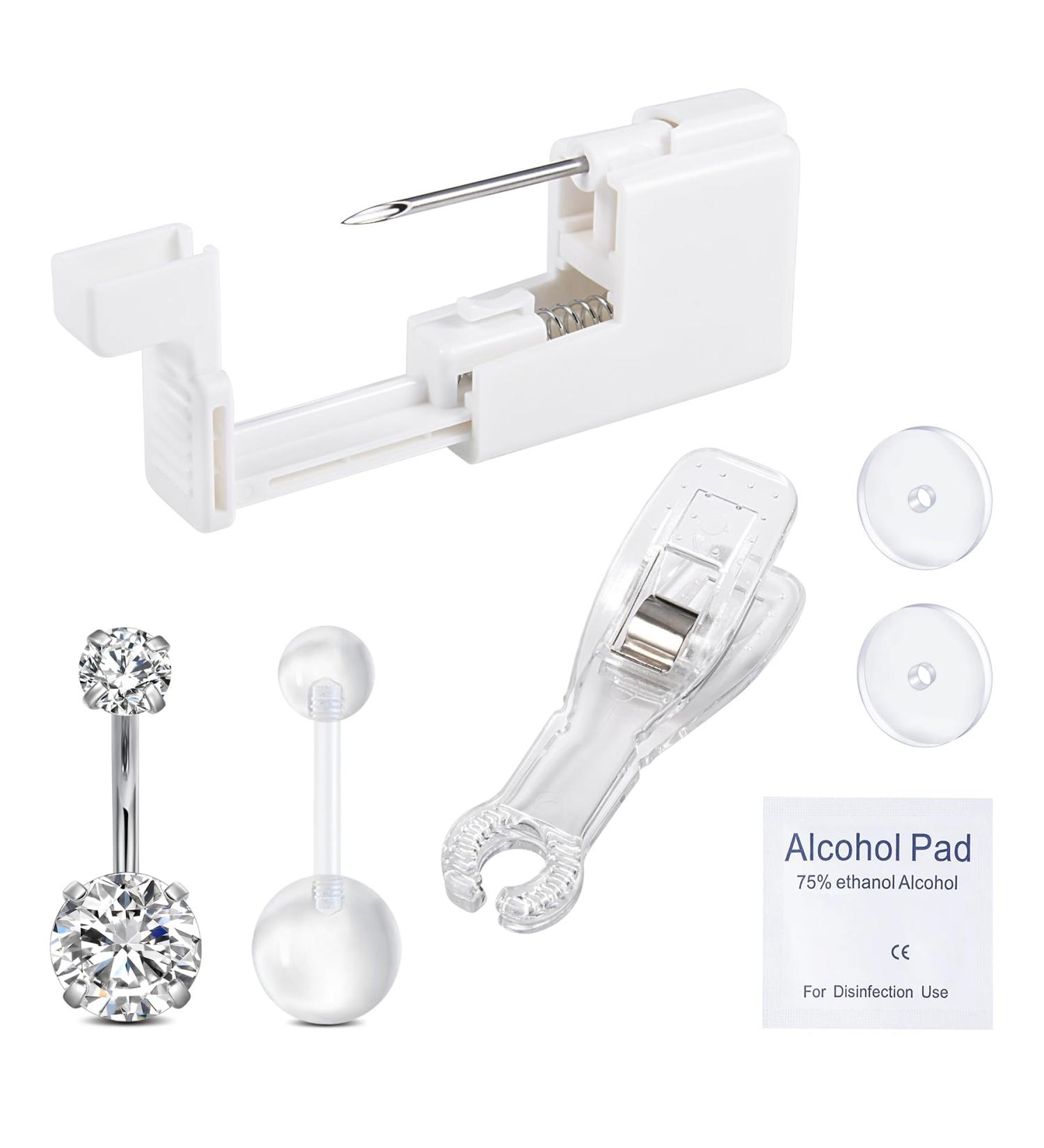 QWALIT Belly Button Piercing Kit Complete Body Piercing Kits with 3-Piece Belly Piercing Gun for All Piercings International Shipping Available - Buy Online on SooperMarket.com