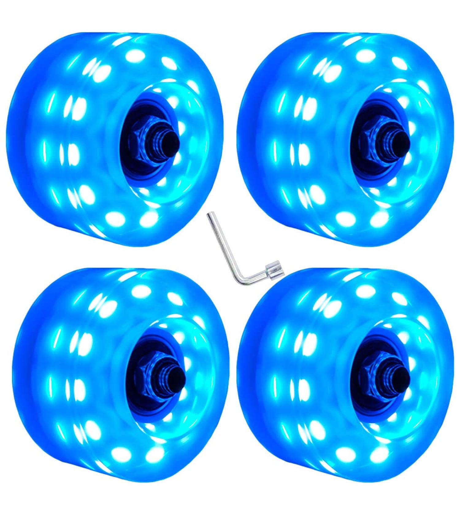 Nezylaf 4 Pack Light up Roller Skate Wheels 32x58mm 78A with Bearings - Indoor/Outdoor Skating & Skateboard Accessories - Buy Online on SooperMarket.com