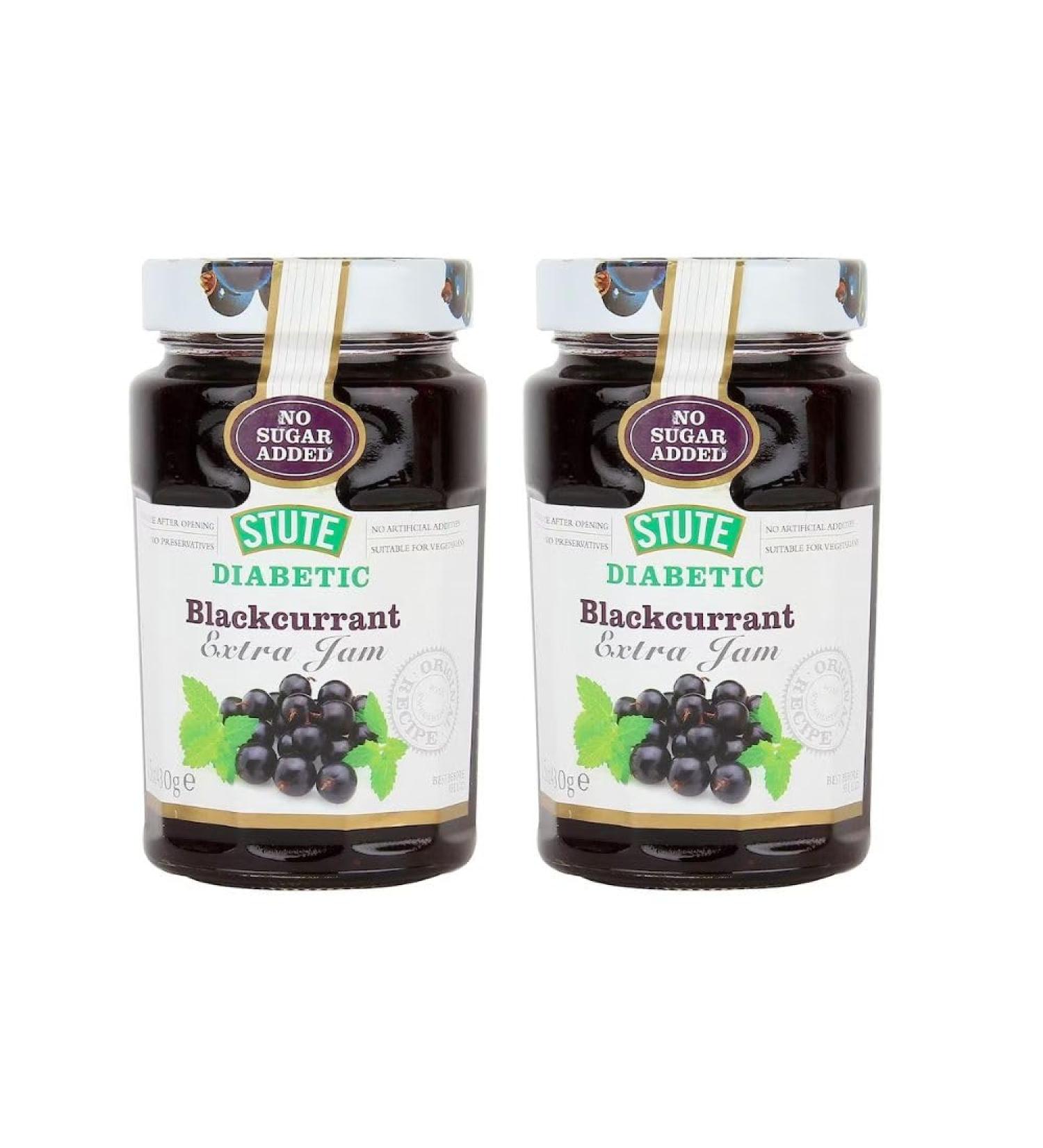 2 x 430g No Added Sugar Blackcurrant Jam Diabetic Friendly