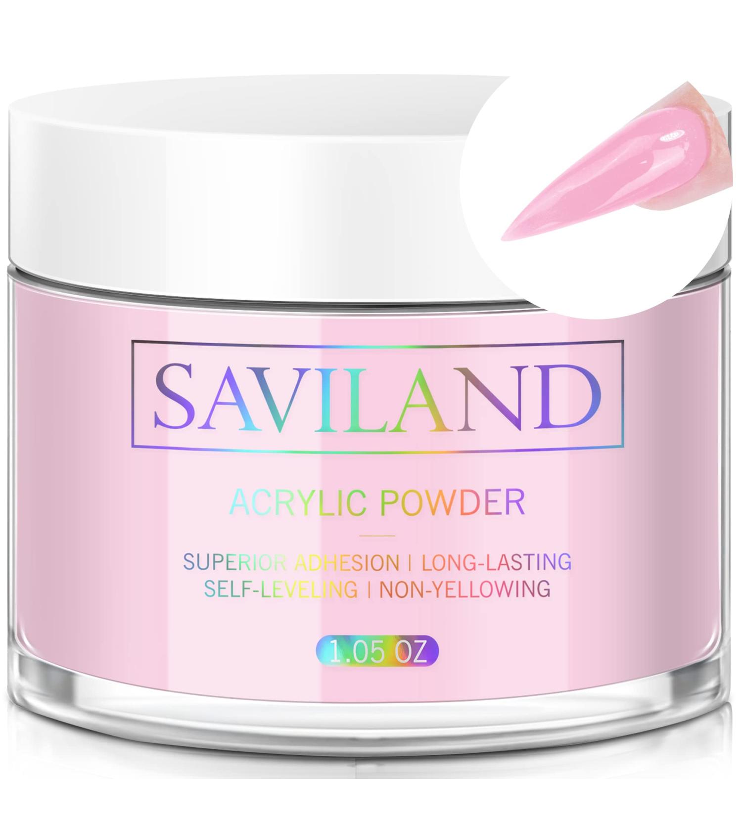 Saviland Light Pink Acrylic Powder 30g - French Manicure Nail Art Polymer for Extension & Carving - No Lamp Needed - Buy Online on SooperMarket.com