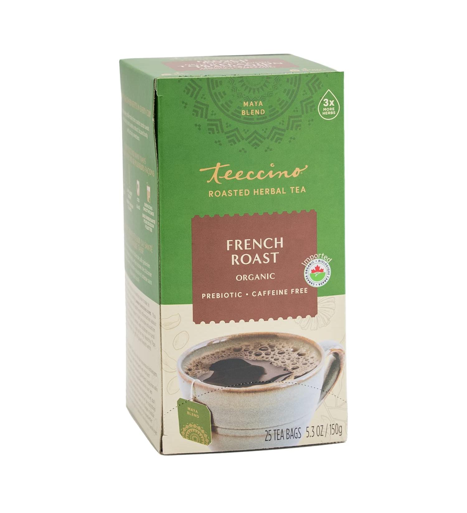 Teeccino Herbal Tea French Roast Rich & Roasted Herbal Tea That s Caffeine Free & Prebiotic for Natural Energy Coffee Alternative 25 Tea Bags - Buy Online on SooperMarket.com