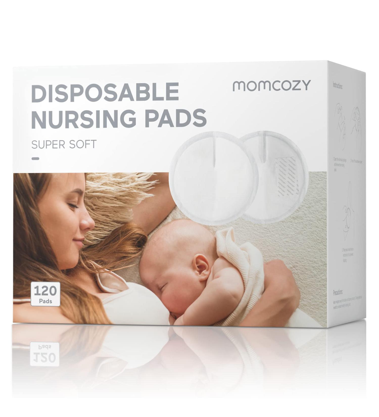 Momcozy Super Soft Nursing Pads - 120 Count Disposable Breast Pads for Fast Absorption - Extra Fit & Leak-Proof Nipple Pads - Portable for Breastfeeding Moms - Buy Online on SooperMarket.com