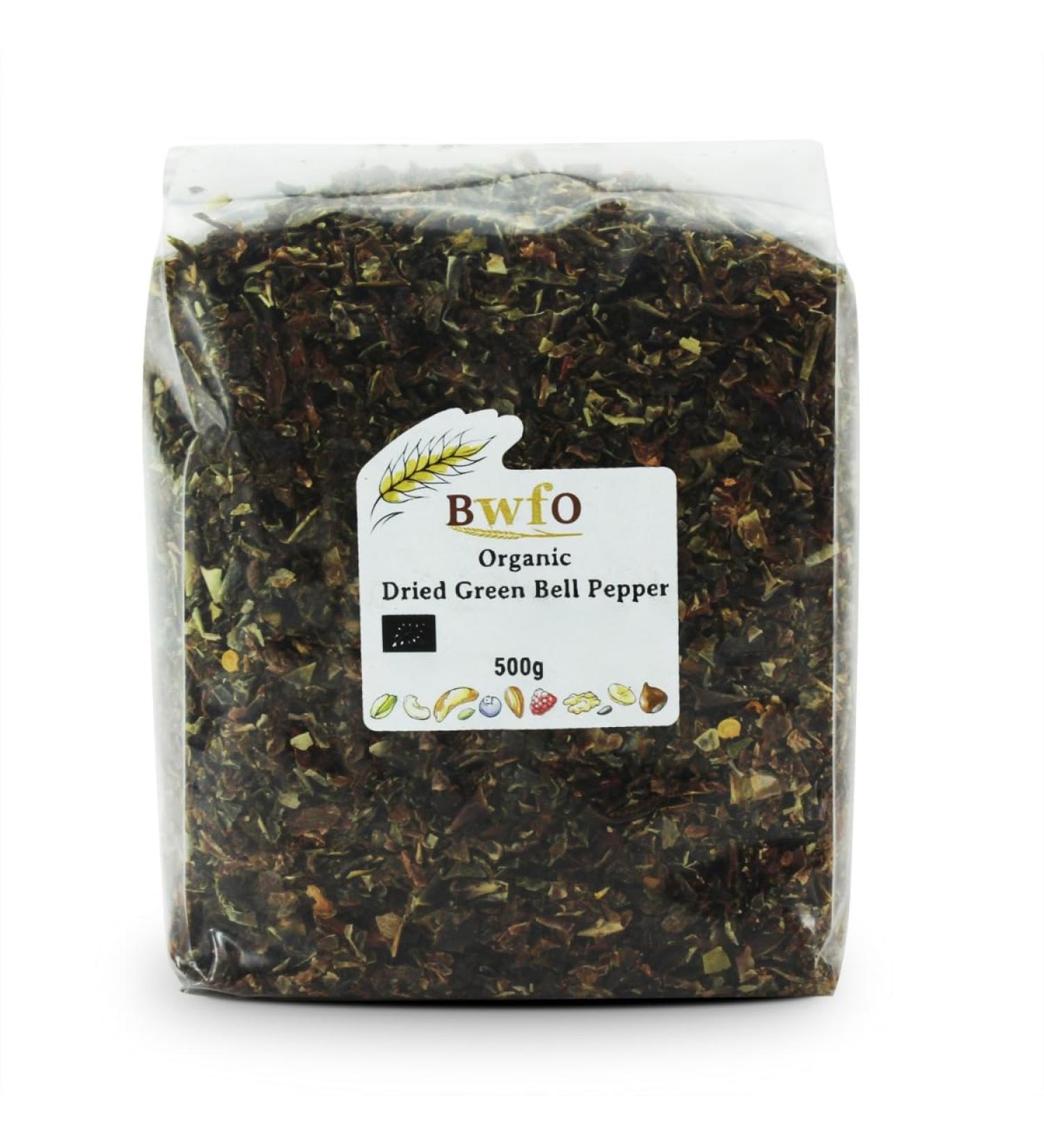 Organic Dried Green Bell Peppers 500g (BWFO)