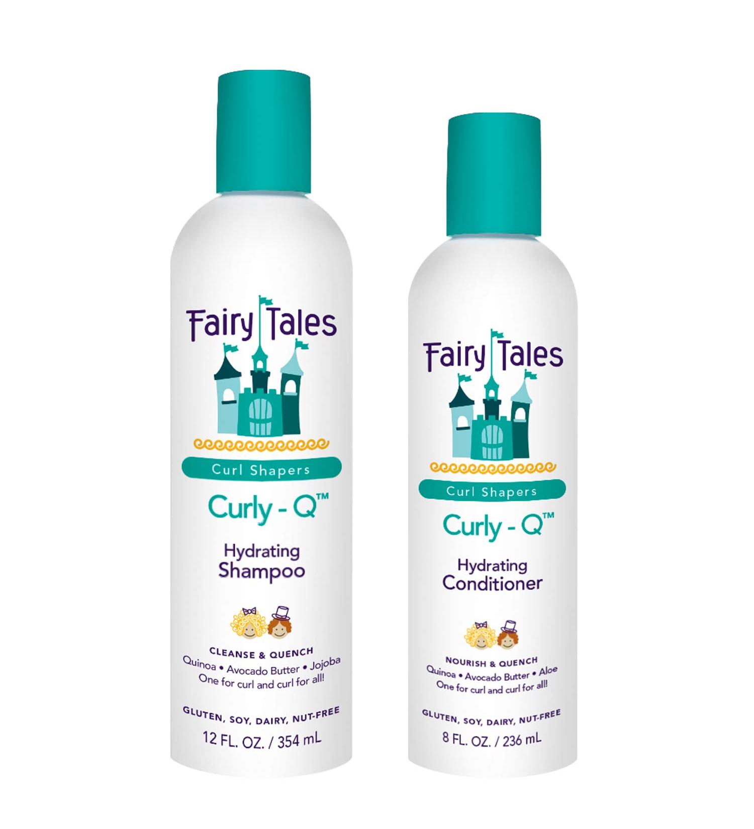 Fairy Tales Curly-Q Daily Hydrating Shampoo & Conditioner Set for Kids - Paraben, Sulfate, Gluten & Nut Free - 12 oz & 8 oz - Buy Online on SooperMarket.com