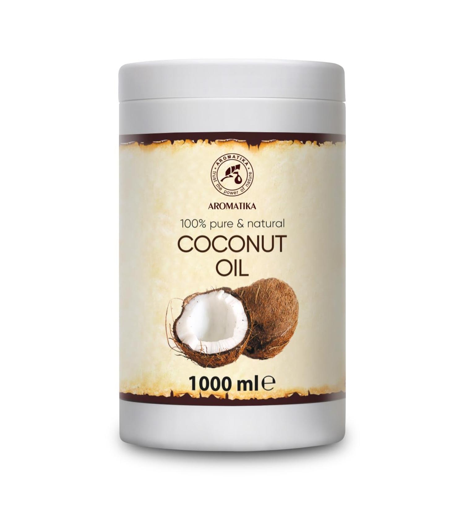Coconut Oil 1000ml - Indonesia - Cocos Nucifera Oil - 100% Pure & Natural Cold Pressed - Unrefined Coconut Oil - Best Benefits for Skin - Hair - Face - Body Care - Unrefined Coconut Oils - Buy Online on SooperMarket.com
