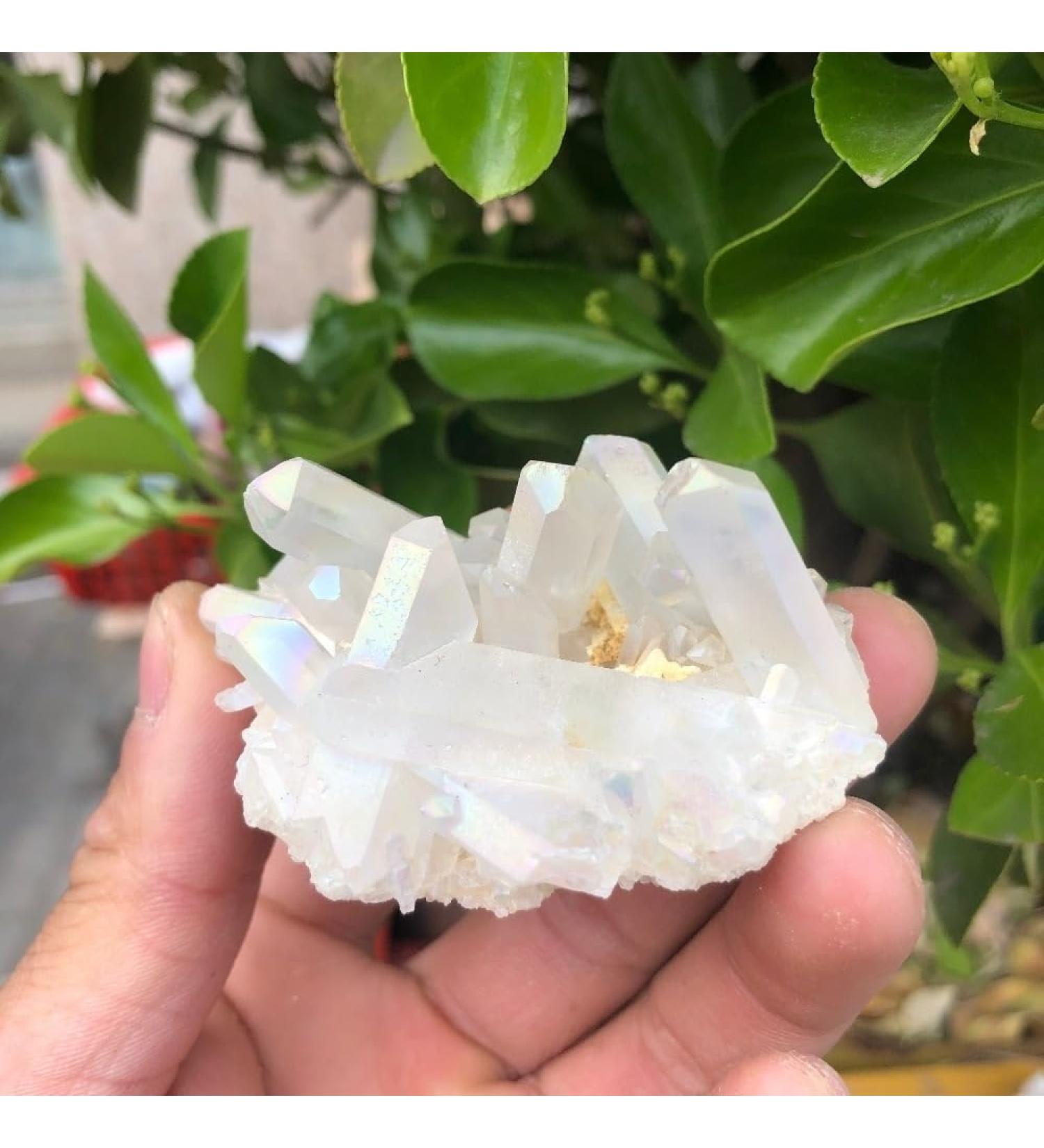 1pcs White Flame Aura Quartz Crystal Cluster Specimen Natural Stones and Minerals - Buy Online on SooperMarket.com