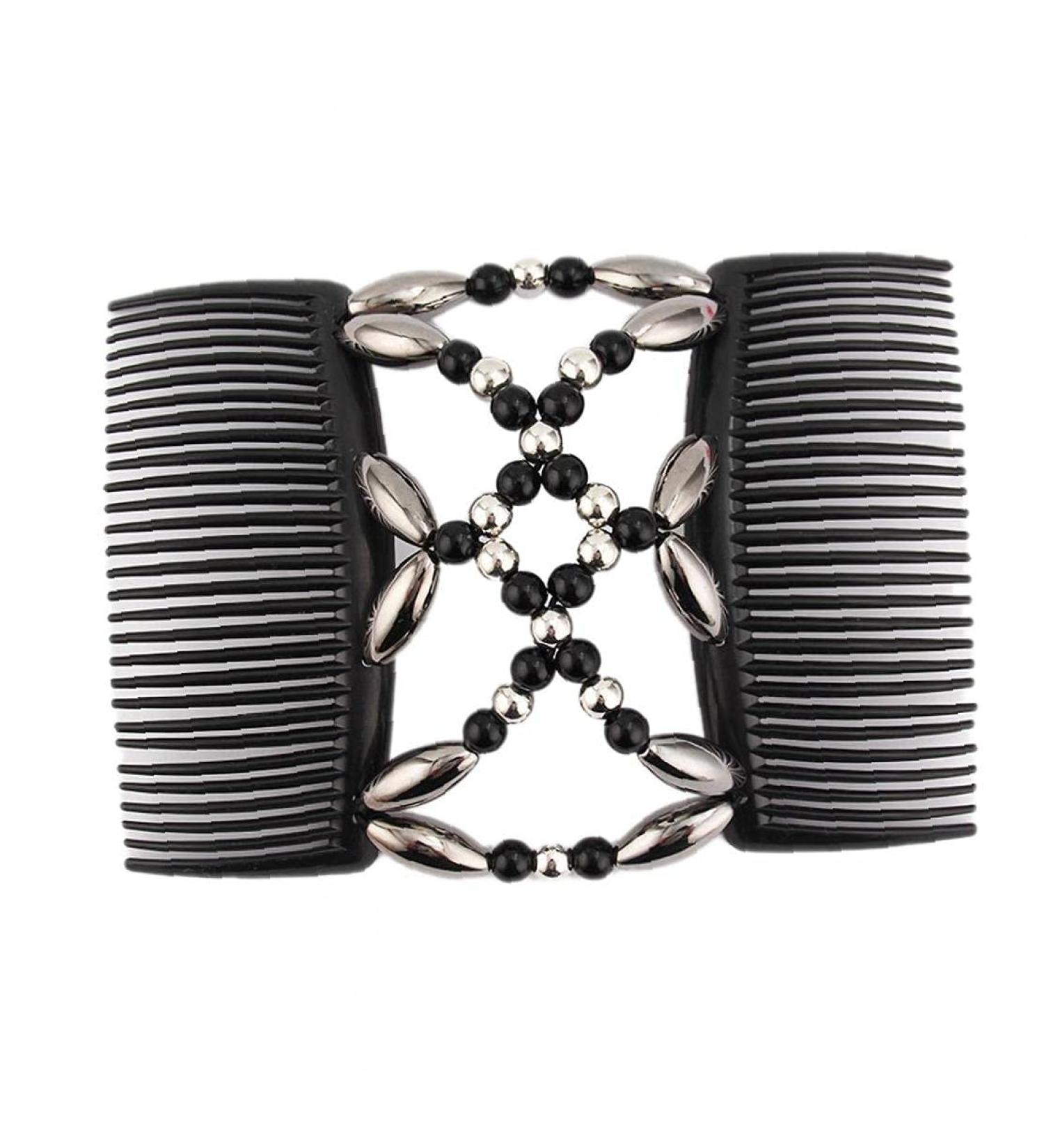 Shop TOSSPER Pearl Hair Combs & Elastic Clips - Stretchable Double Clips for DIY Hair Styling | Women's & Girls' Accessories in Black - Buy Online on SooperMarket.com