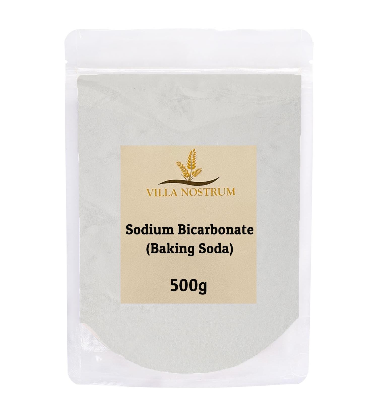Baking Soda Sodium Bicarbonate 500g by Villa Nostrum Pure Baking Soda for Baking Cleaning Bath Bombs  - Buy Online on SooperMarket.com