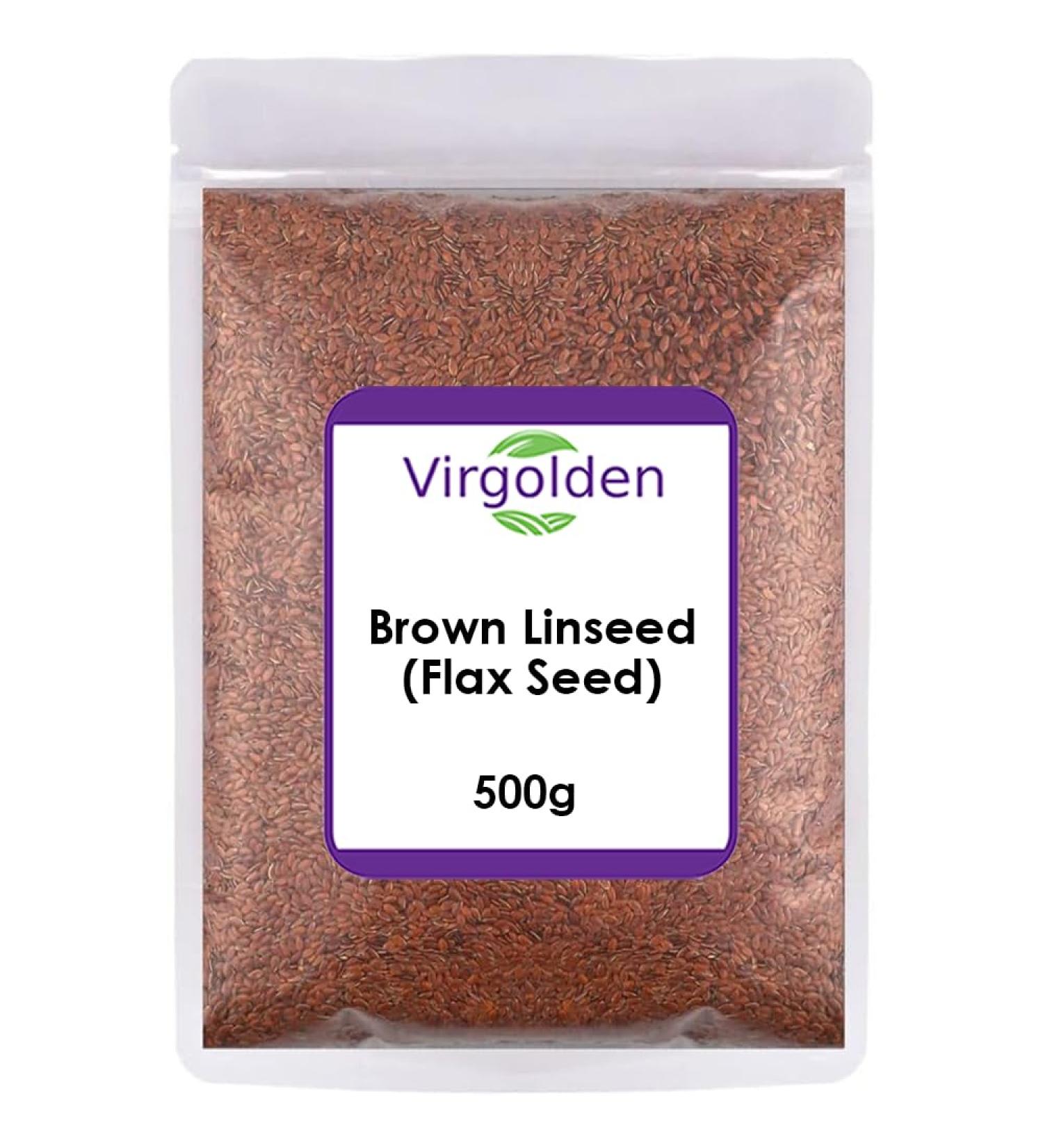 Brown Linseed (Flax Seed) 500g by Virgolden - Buy Online on SooperMarket.com
