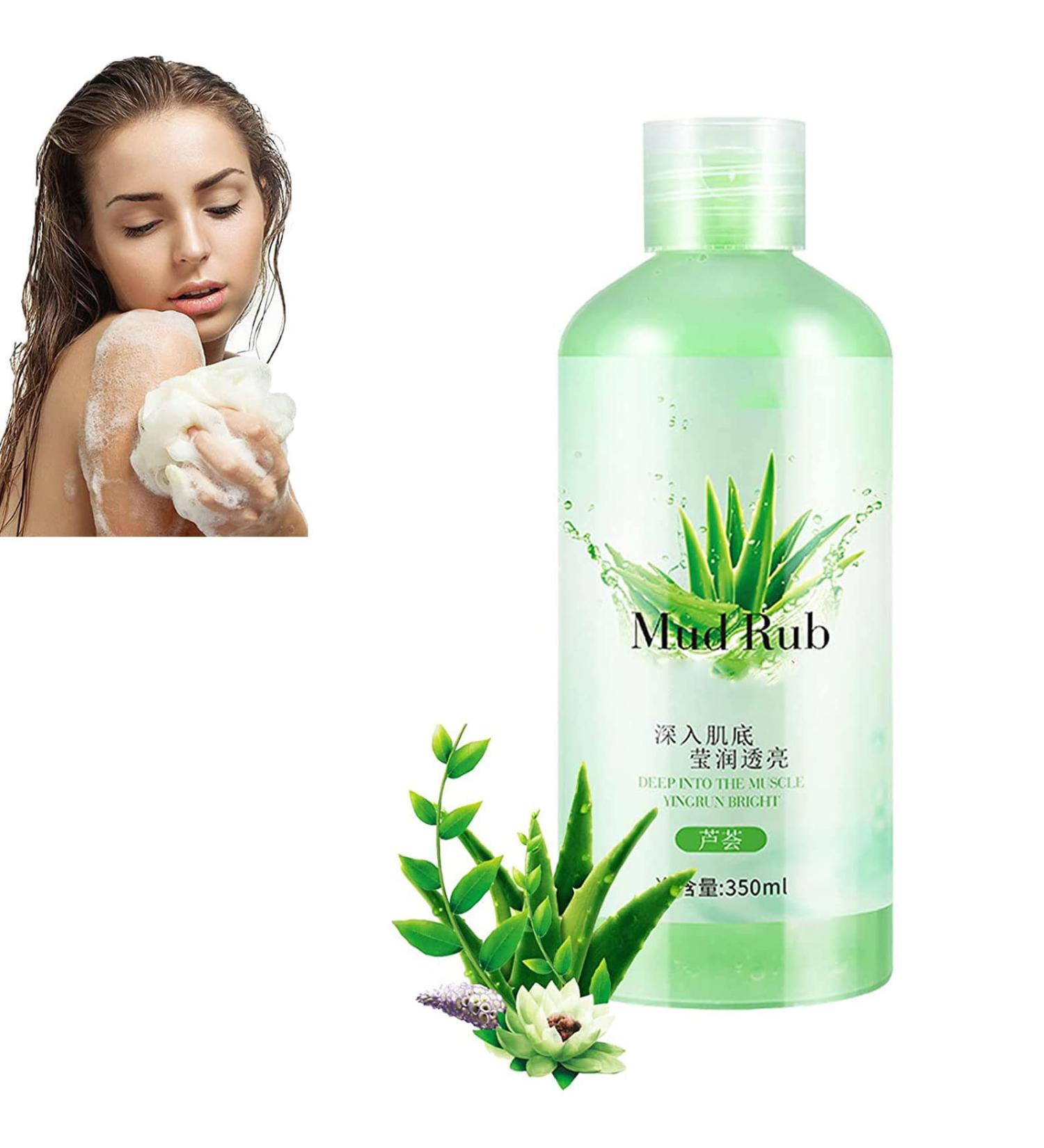 350ml Rubbing Mud for Skin - Mud Rubbing Artifact Mud Scrub Cream Rubbing Mud Gel Mud Rub Exfoliating Mud Run Scrub Cream Skin Cleansing Gel Mud Rub Gentle Exfoliation for Whole Body (Aloe) - Buy Online on SooperMarket.com