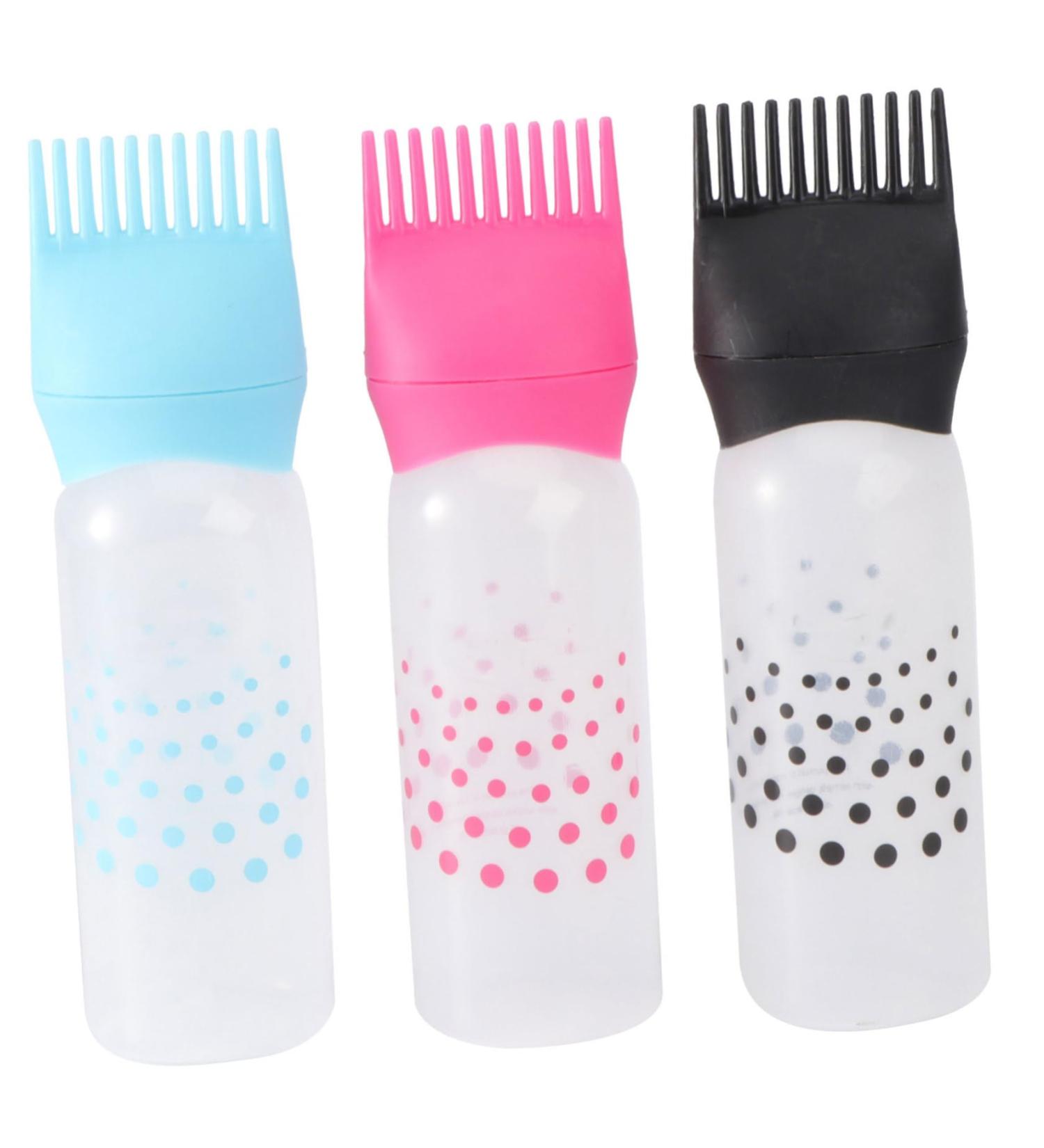 3-Pack Hair Dye Applicator Flap with Comb Squeeze Bottle Tool for Hair Coloring & Tinting Ideal for Hairdressers - 17x4.5cm - Buy Online on SooperMarket.com