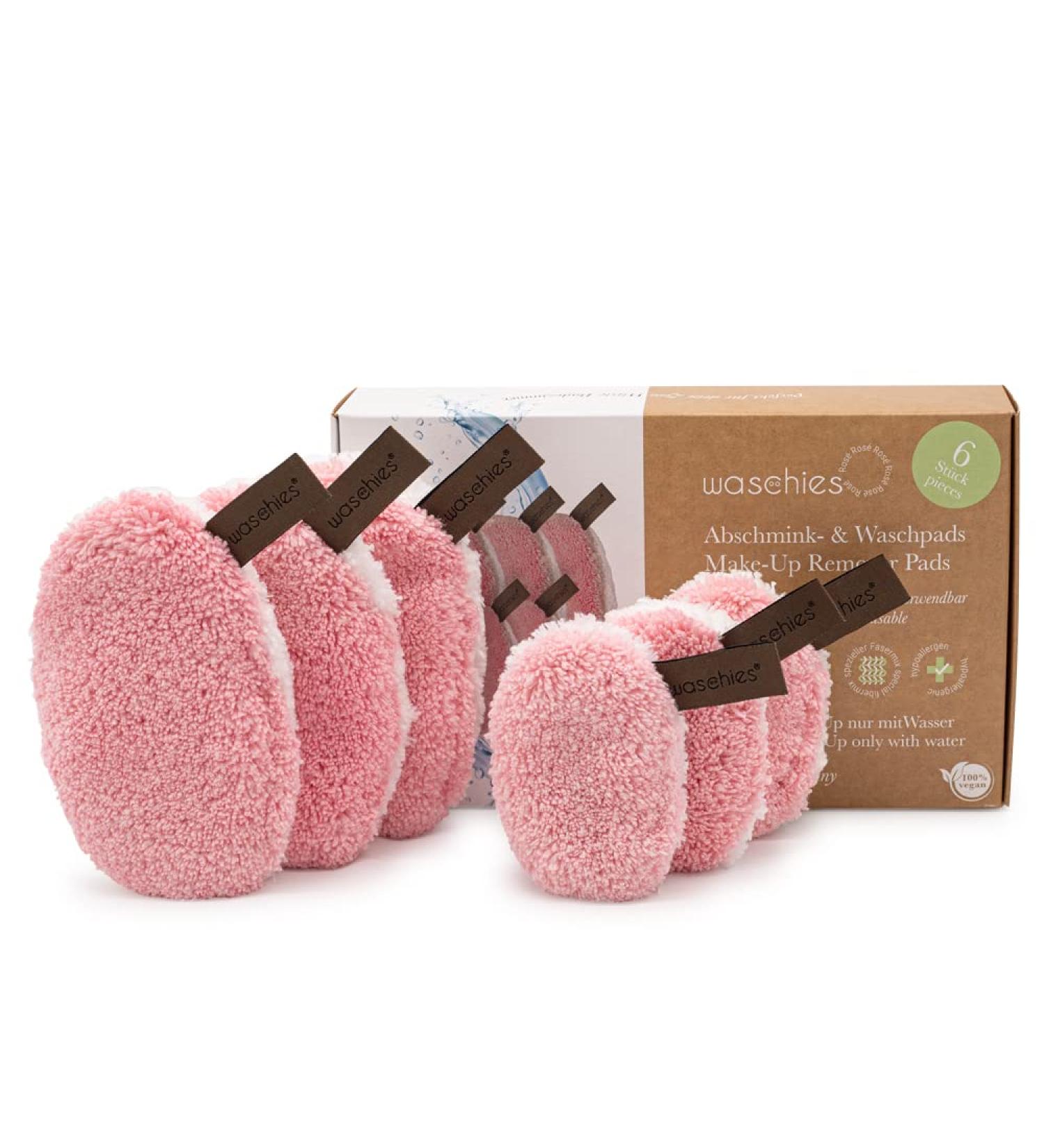 Washable Makeup Removal Pads - Set of 6 Reusable Deep Pore Cleaning Pads Ros Edition - Hypoallergenic & Skin-Friendly - Buy Online on SooperMarket.com