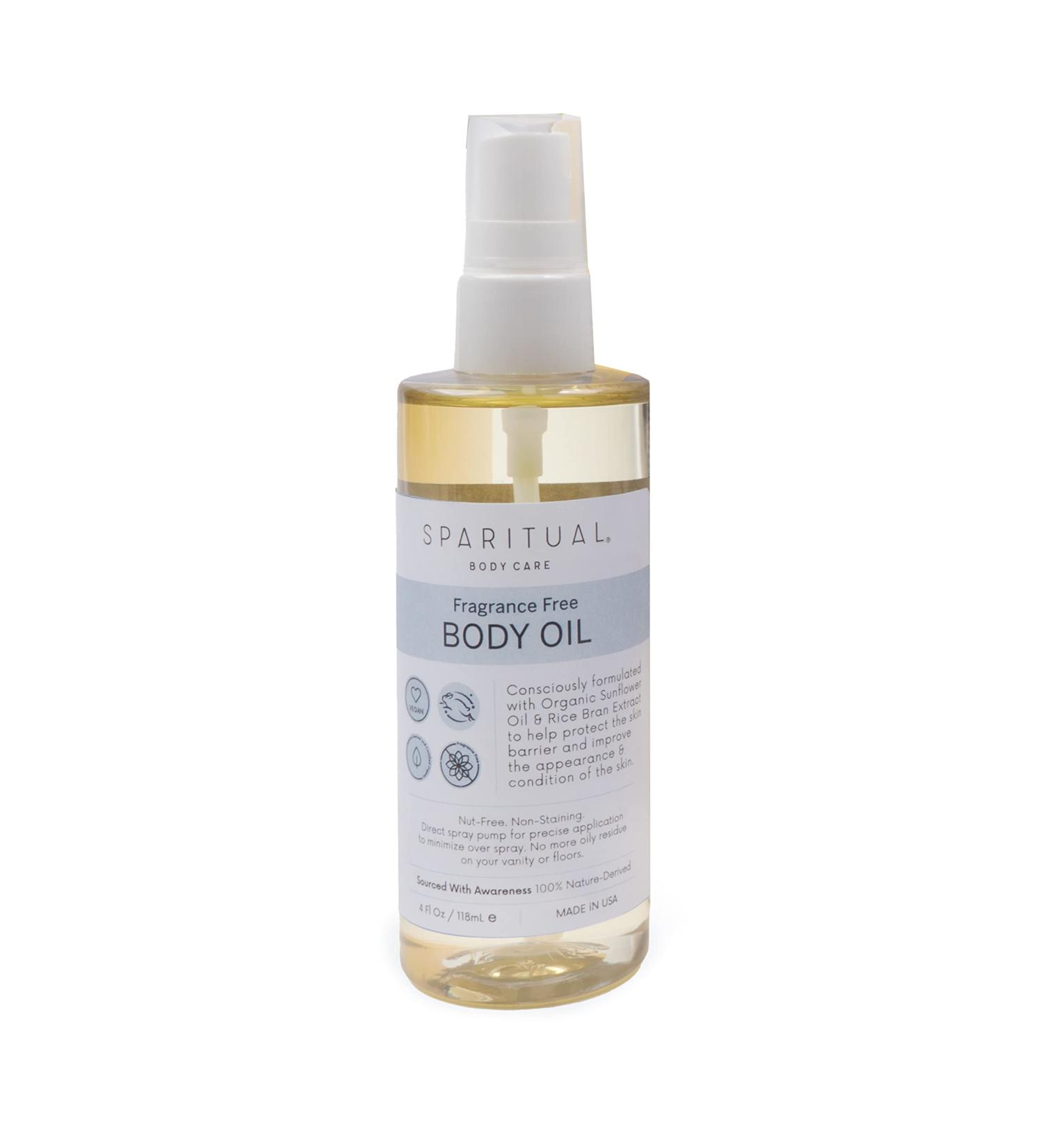 SpaRitual Fragrance Free Body Oil - Unscented Moisturizer & Massage Oil | 4 oz | Hydrating Body Care - Buy Online on SooperMarket.com