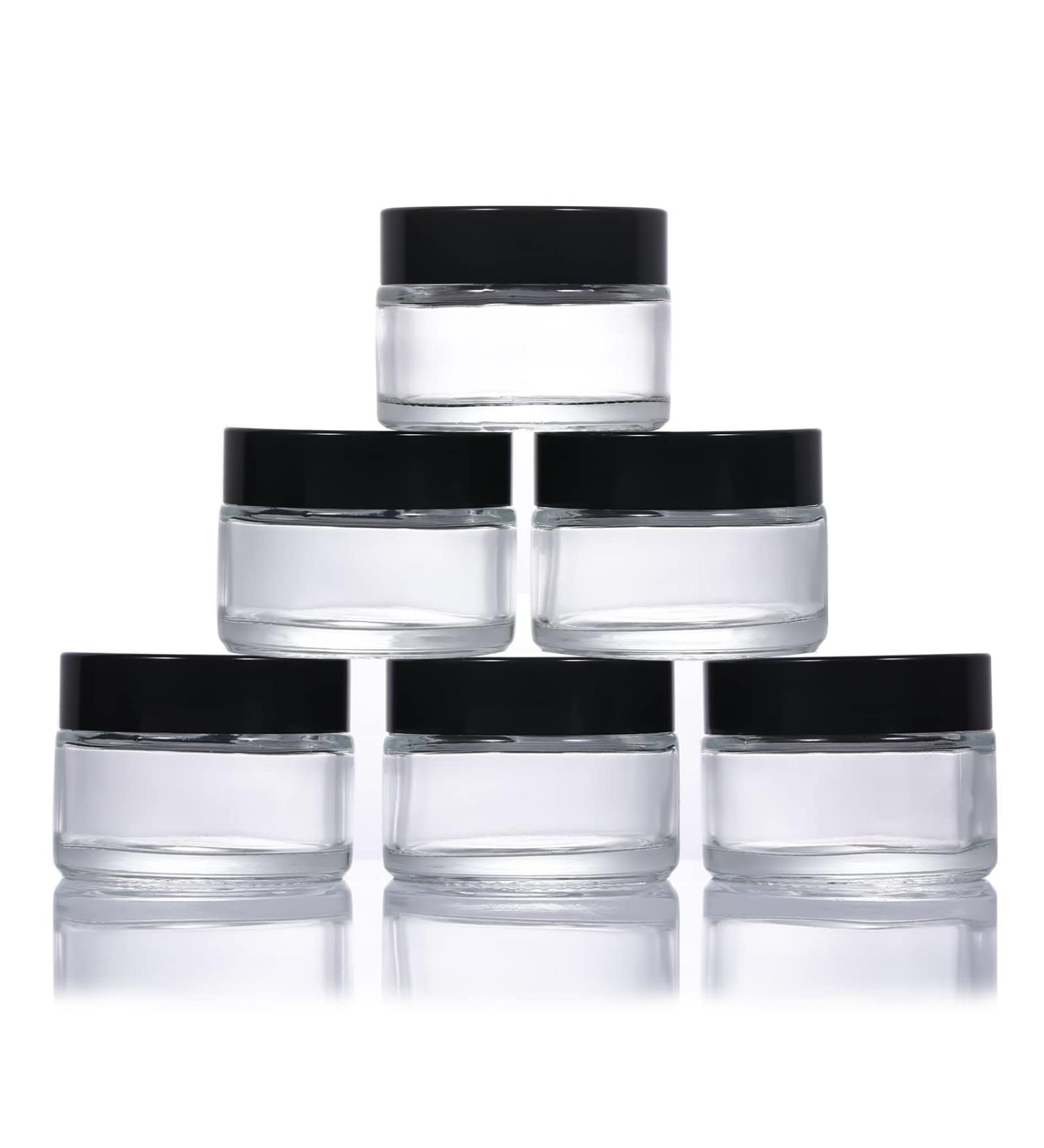 6x30ml Refillable Glass Cosmetic Containers | Empty Travel Pots for Creams Lotions & Powders - Buy Online on SooperMarket.com