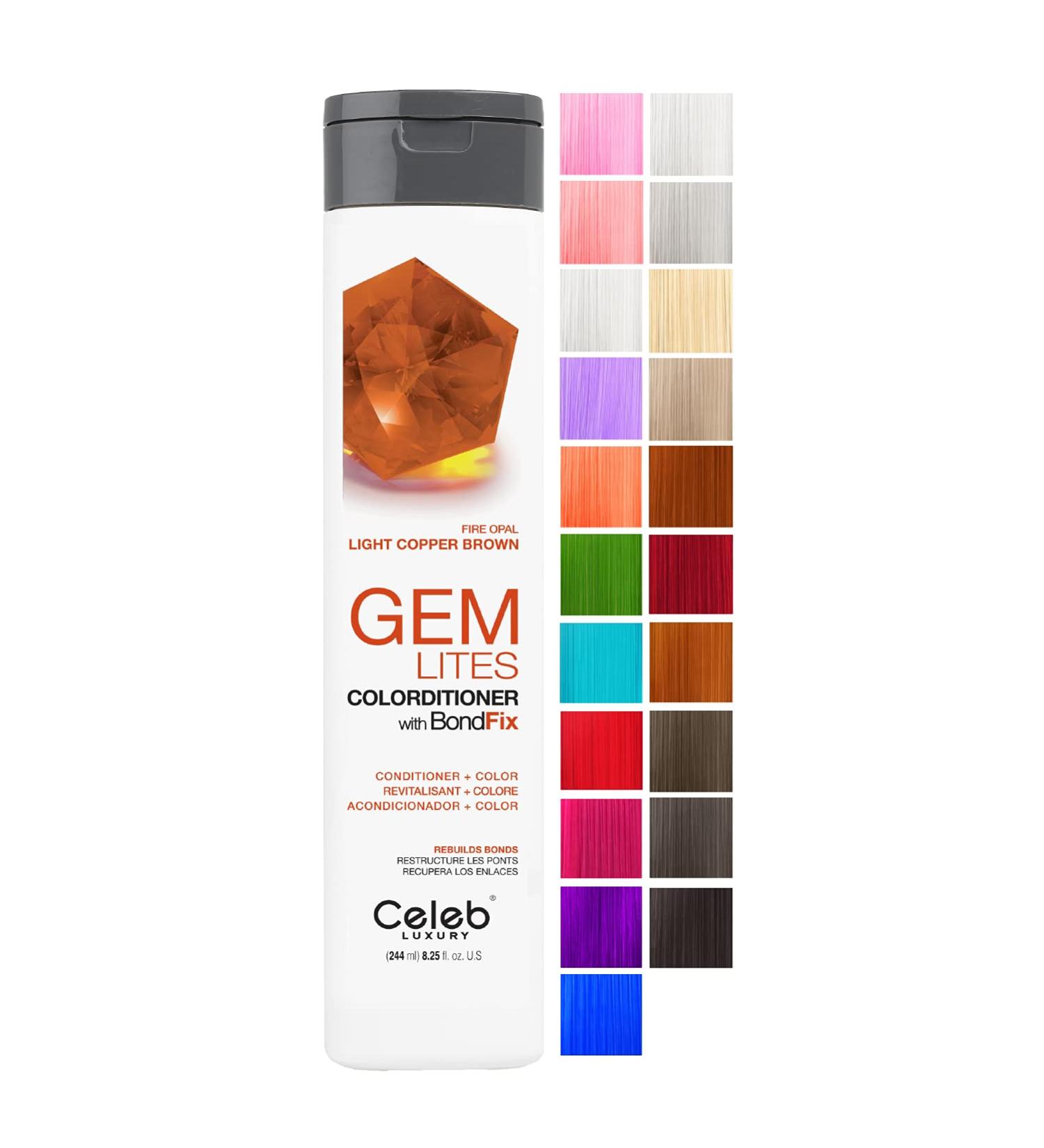 Celeb Luxury Gem Lites Fire Opal Colorditioner - Professional Semi-Permanent Hair Color Depositing Conditioner 8.25 Fl Oz - Buy Online on SooperMarket.com