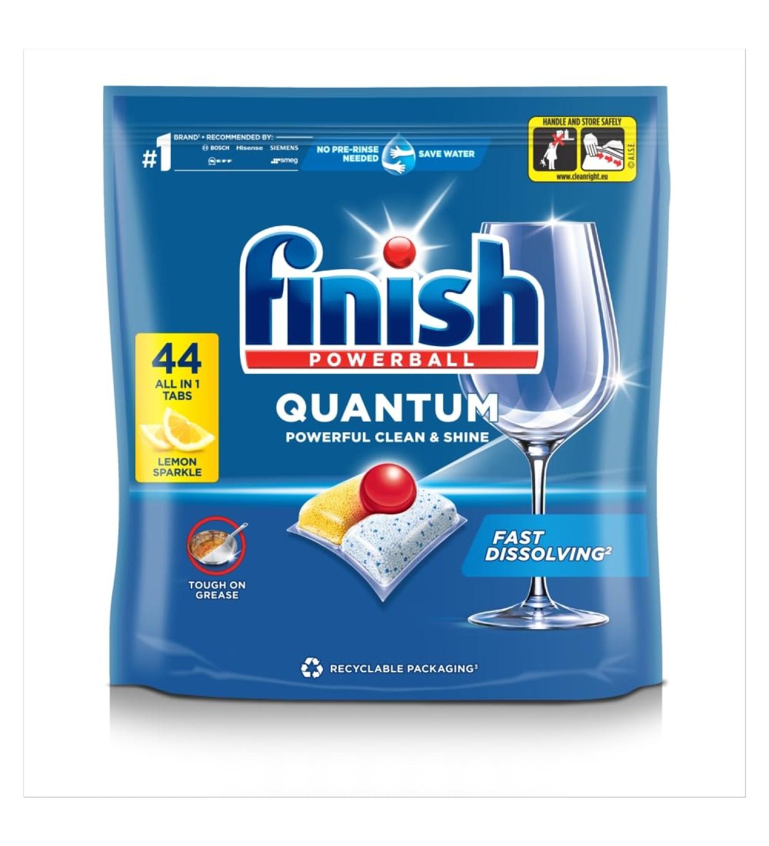 Finish Quantum All In One Lemon Dishwasher Tablets 44pk