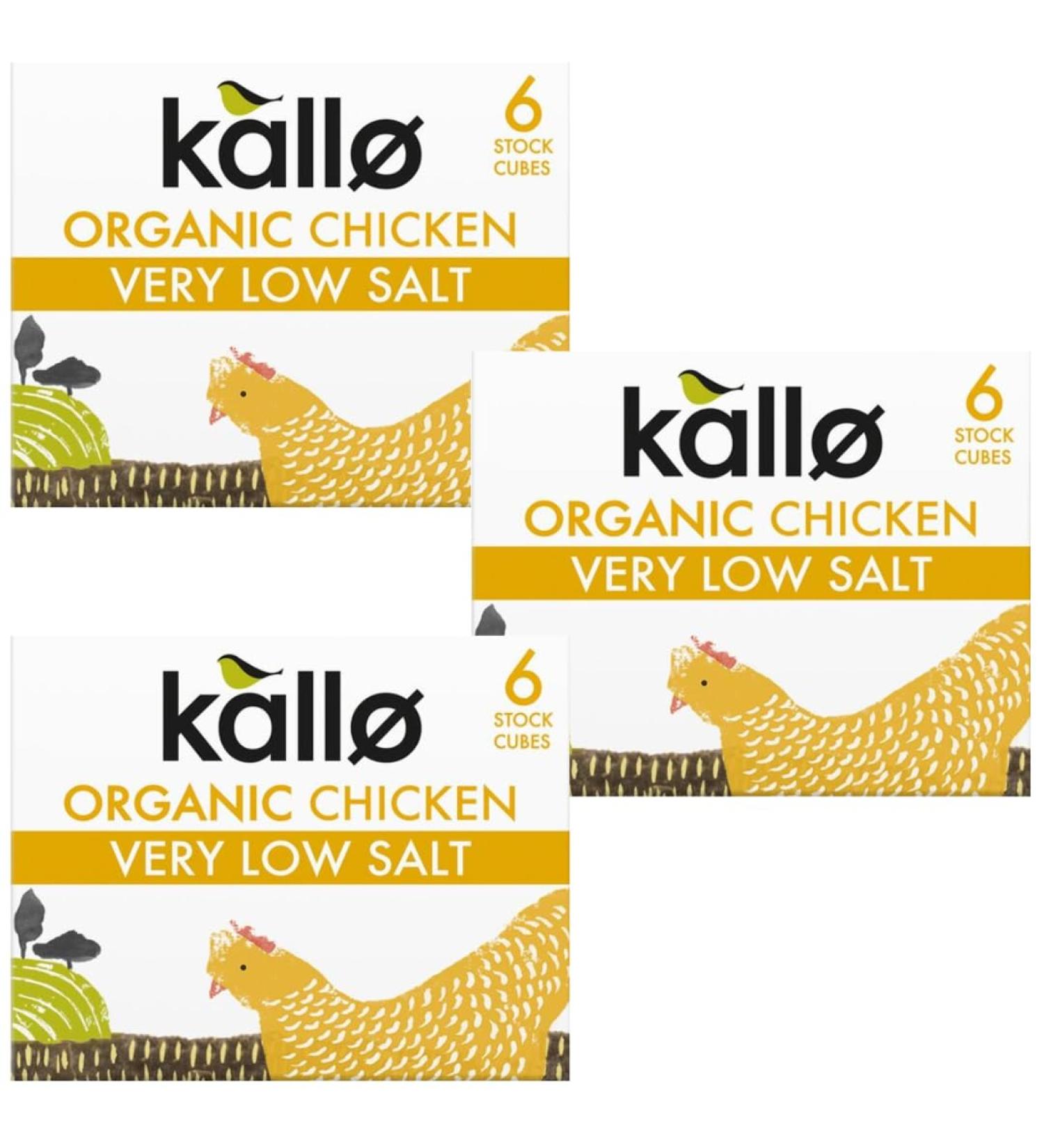 Kallo Chicken Very Low Salt Stock Cubes 38g (3 Pack Bundle) - Buy Online on SooperMarket.com