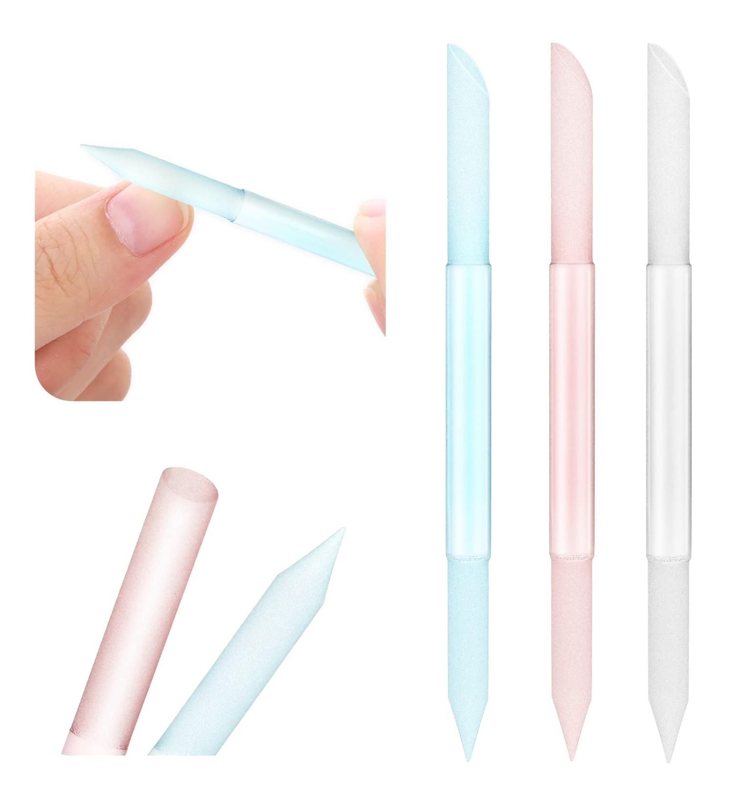 Shop WLLHYF 3-Piece Glass Cuticle Pusher Set - Dual-Ended Manicure Tools for Nail Care (Blue Pink Transparent) | International Shipping Available - Buy Online on SooperMarket.com