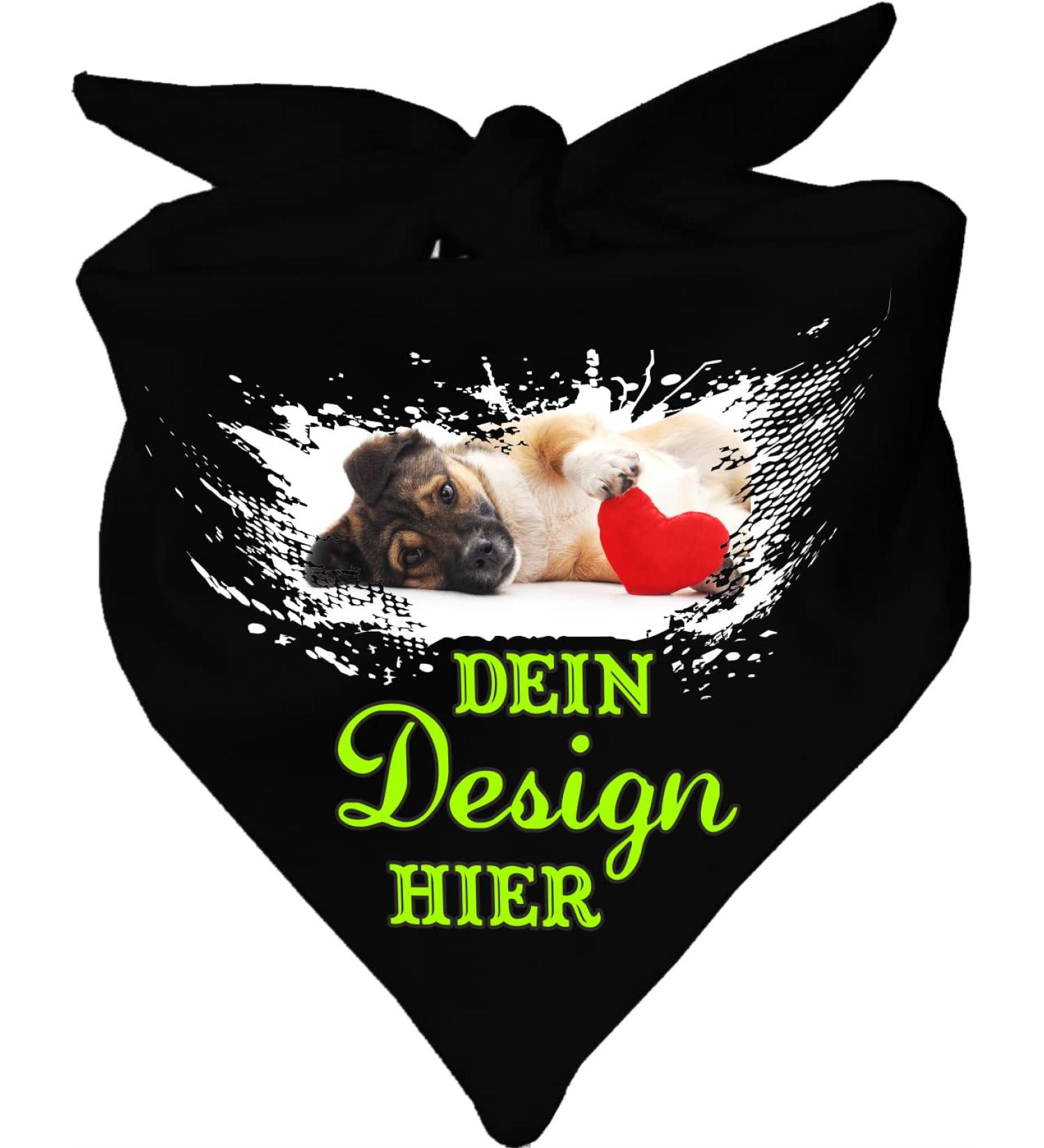 Personalized Black Dog Triangular Scarf - Custom Motif 55 cm (55 x 18) - International Shipping Available - Buy Online on SooperMarket.com