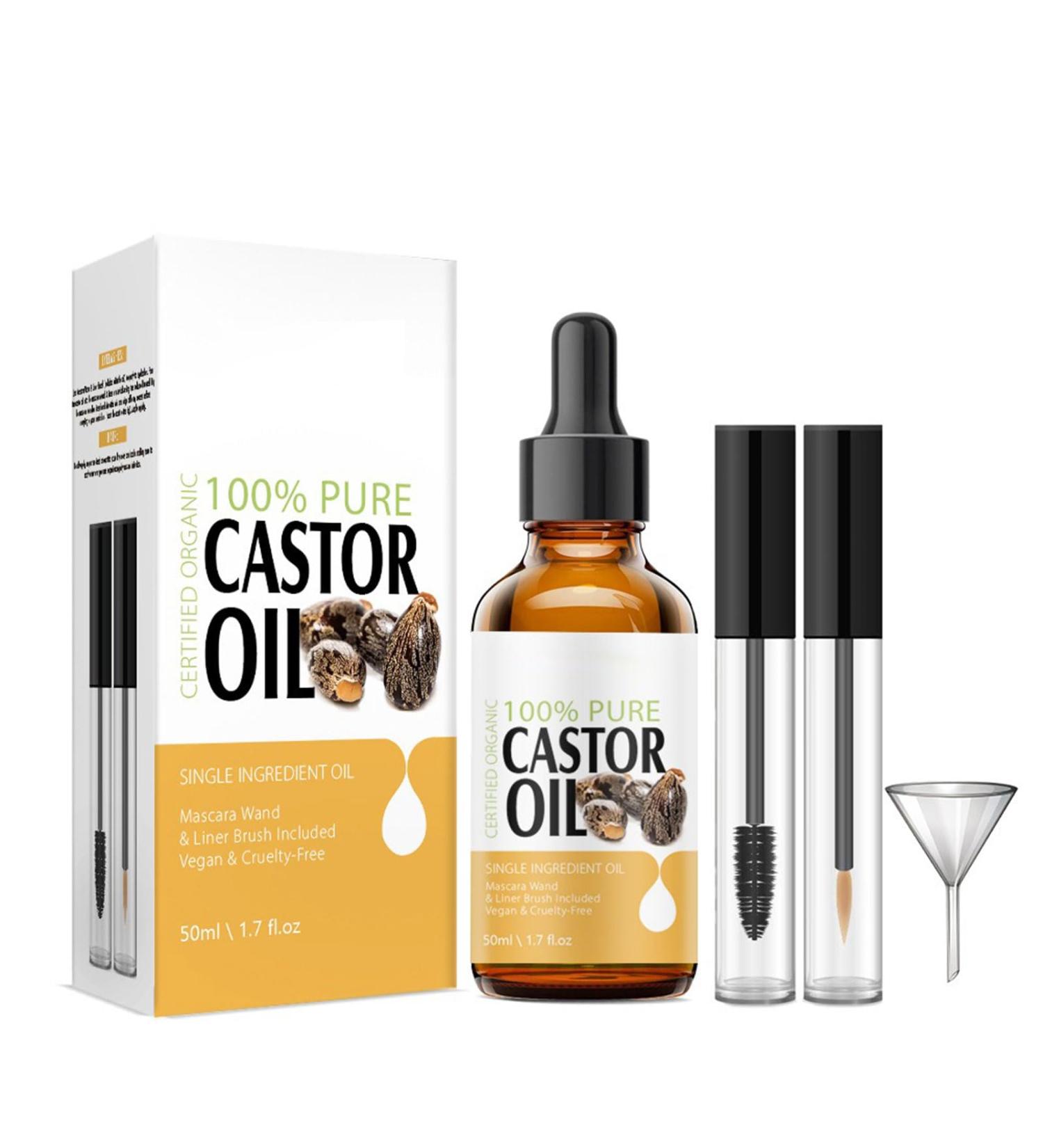 Shefave Castor Oil Organic Cold Pressed Scalp Oil with Hair Oil Applicator Hair Oil for Dry Hair Hair Growth Oil Castor Oil for Eyelashes Hair Skin Nails Beard Strengthening the Hair Root - Buy Online on SooperMarket.com