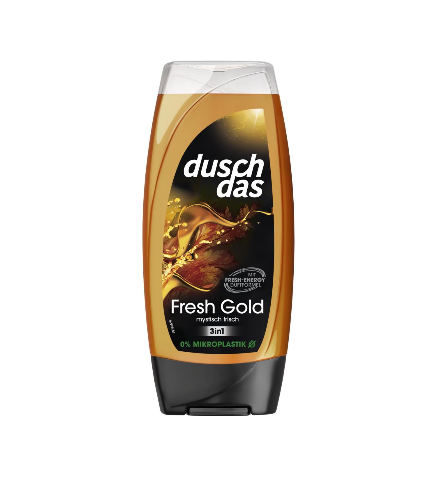 Duschdas 3-in-1 Shower Gel & Shampoo - Fresh Gold 225ml | Energizing Shower Bath for a Refreshing Start - ICE KICK - Buy Online on SooperMarket.com