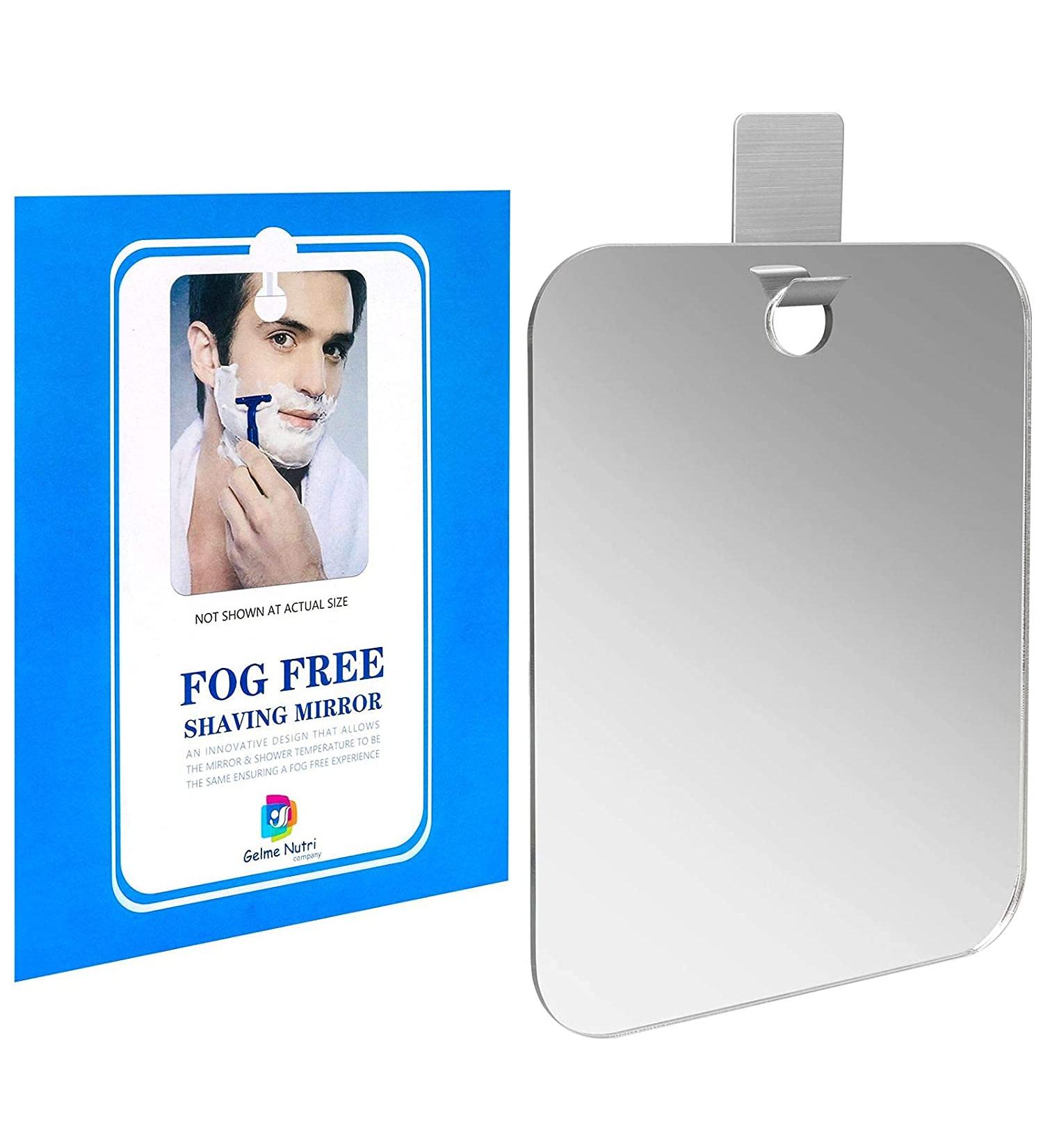 Original Anti-Fog Shower Mirror - Shatterproof Portable Travel Mirror with Hooks - Buy Online on SooperMarket.com