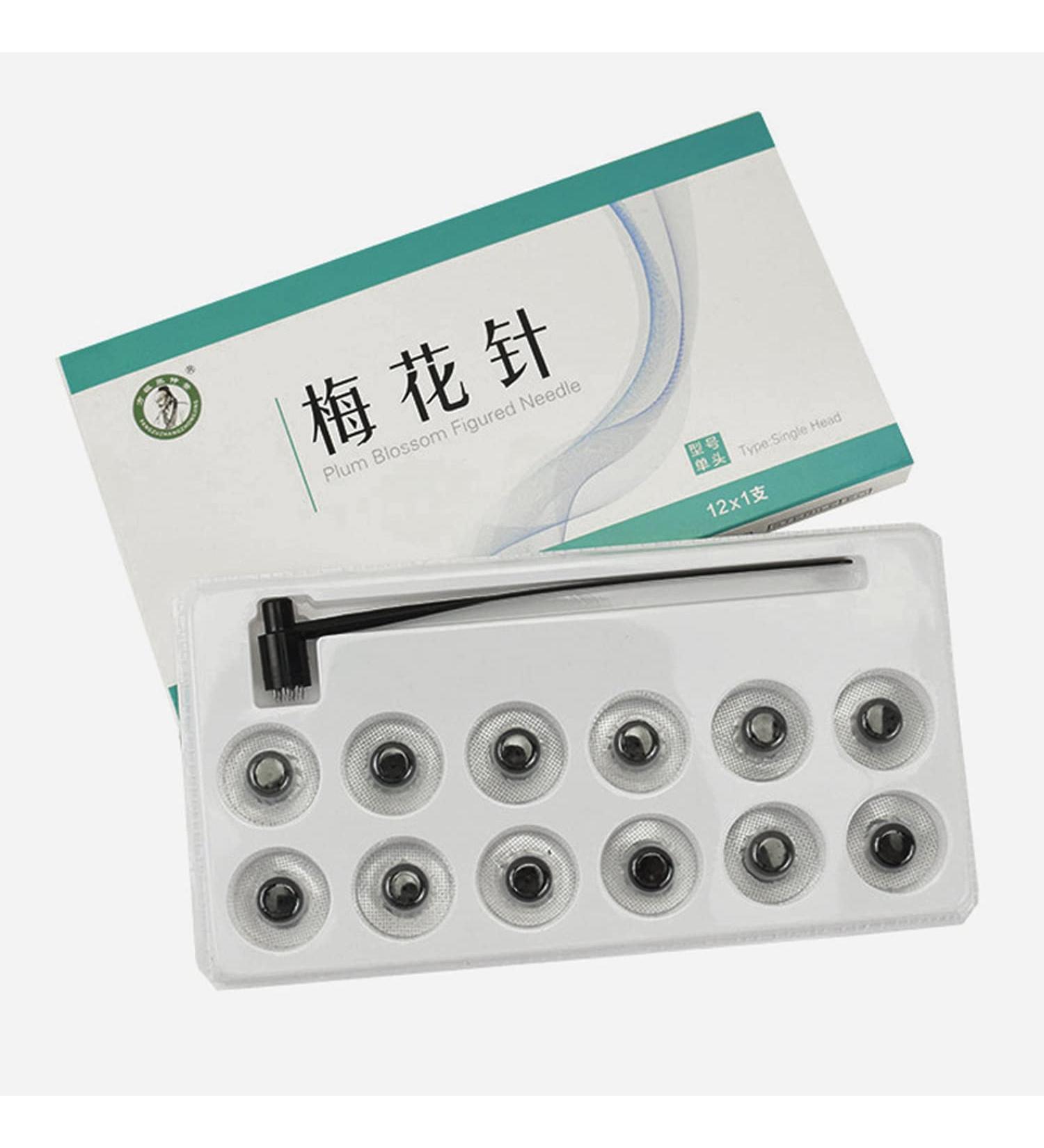 7 Star & Plum Blossom Dermal Hammer Medical Plum Blossom Needle Skin Needle Cupping Acupuncture Treatment with 12 Replace Head Seven Star Blood Needle Blood Needle (1box) - Buy Online on SooperMarket.com