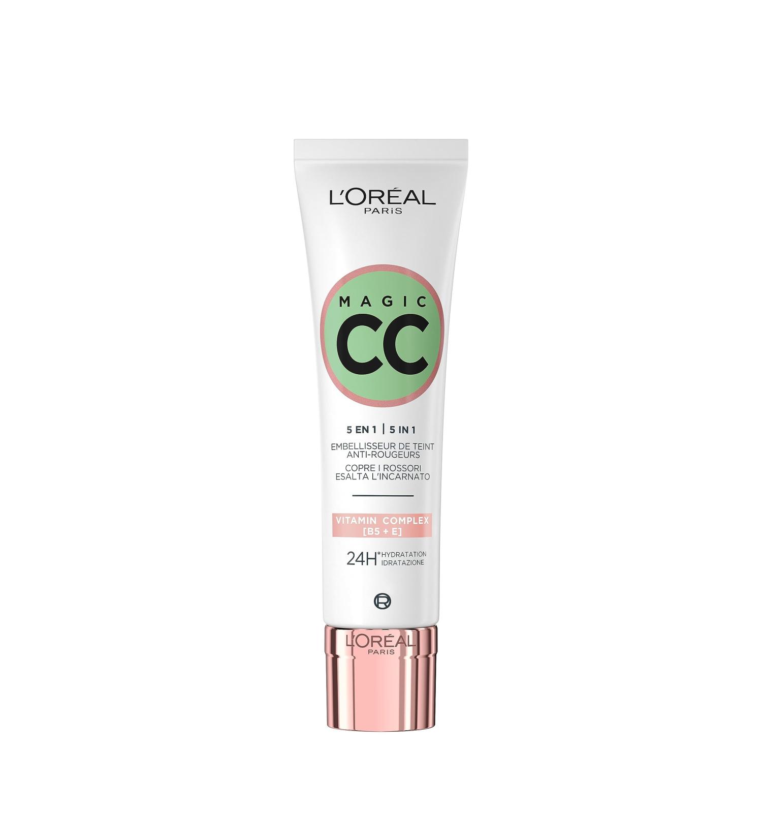 L'Or al Paris Magic CC Cream with SPF 20 Anti-Redness and Colour Correcting With Vitamins B5 and E Lightweight Hydrating Formula Adapts to Skin Tone for a Natural Glowy Finish 30 ml CC Cream 30 ml (Pack of 1) - Buy Online on SooperMarket.com