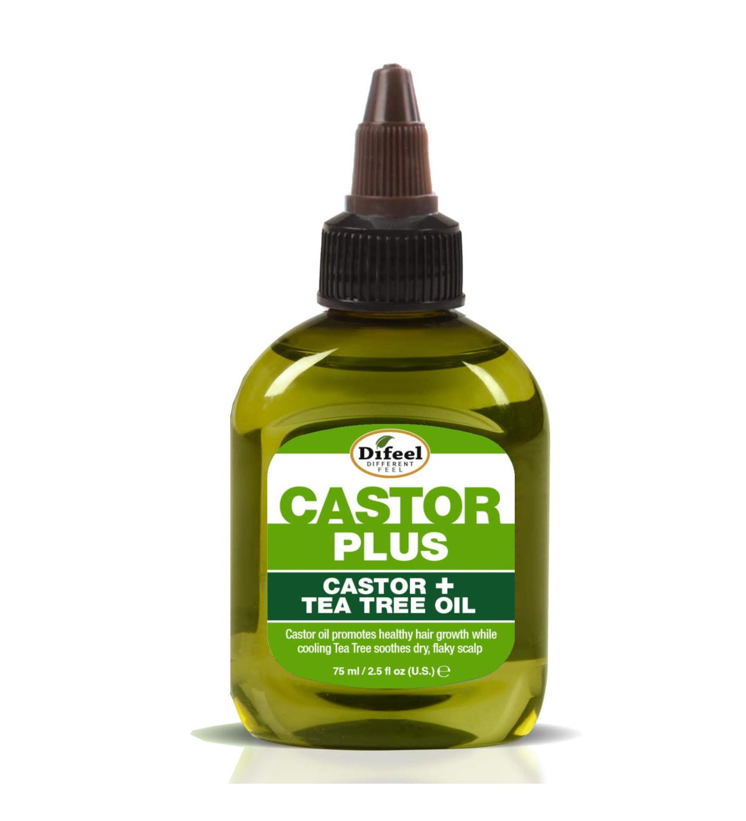Difeel Premium Castor Plus Tea Tree Hair Oil - Pro-Growth & Scalp Care 2.5 oz - Buy Online on SooperMarket.com
