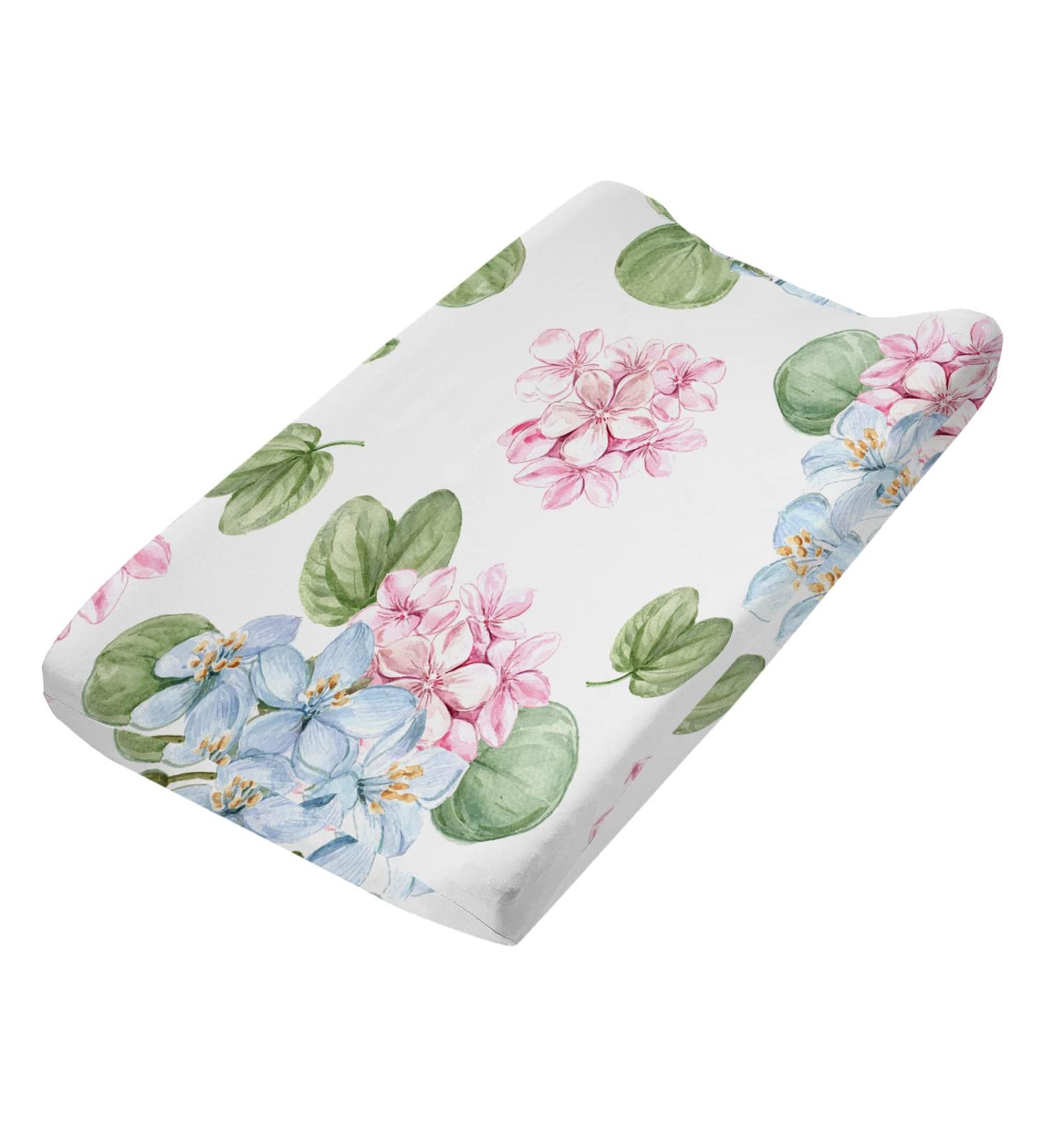 Changing Pad Cover Senoke Diaper Changing Pad Sheet Cover Ultra-Soft Cotton Blend Stylish Flowers Animal Changing Pad Covers for for Baby Boys Girls(Floral#01) Flower#01