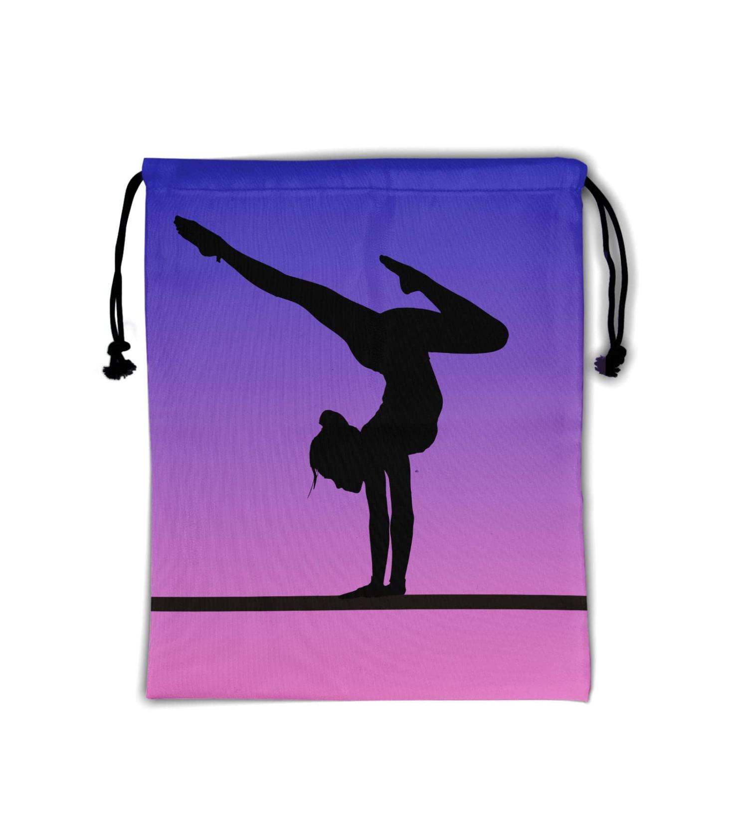 Purple Pink Gymnastics Grip Bag - Adjustable Water Resistant Girl Gymnastic Bag 9.25 x 12 - Buy Online on SooperMarket.com