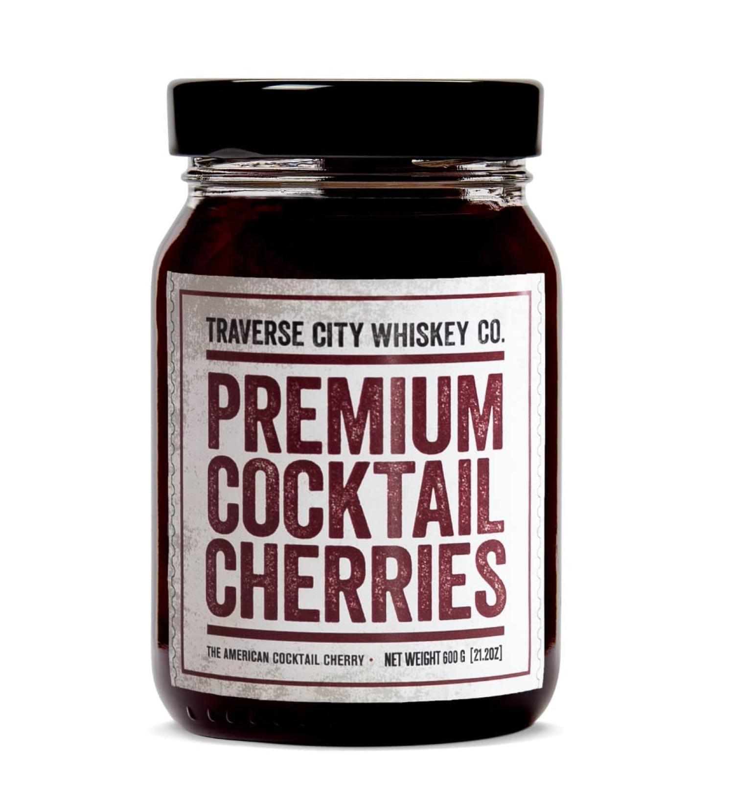 Traverse City Whiskey Co. Premium Cocktail Cherries - All American Natural & Kosher | Perfect Garnish for Cocktails, Desserts & More - Buy Online on SooperMarket.com