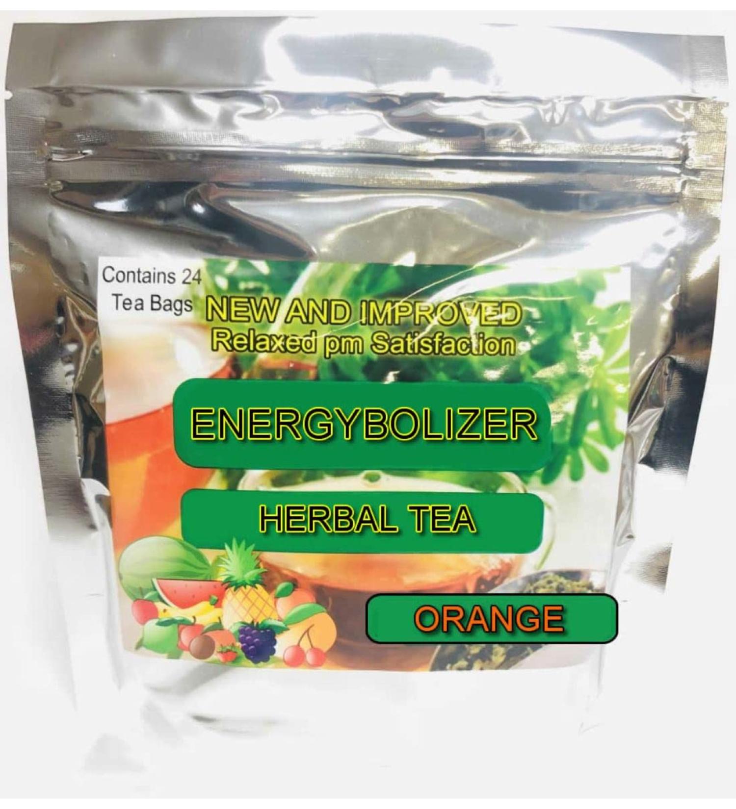 Energybolizer Herbal Tea (24 Bags) | Natural Energy Booster for Women and Men | Improve Digestion and Increase Energy | Orange Flavor - Buy Online on SooperMarket.com