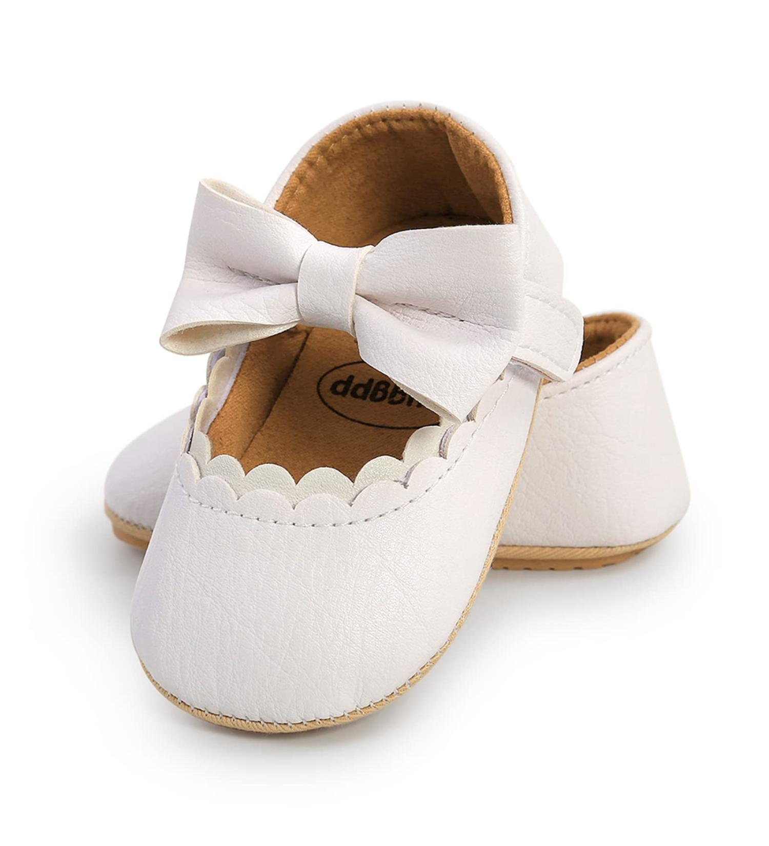 RVROVIC Baby Girl Princess Mary Jane Moccasins | Soft Sole Toddler Shoes 6-12 Months - B White - Buy Online on SooperMarket.com
