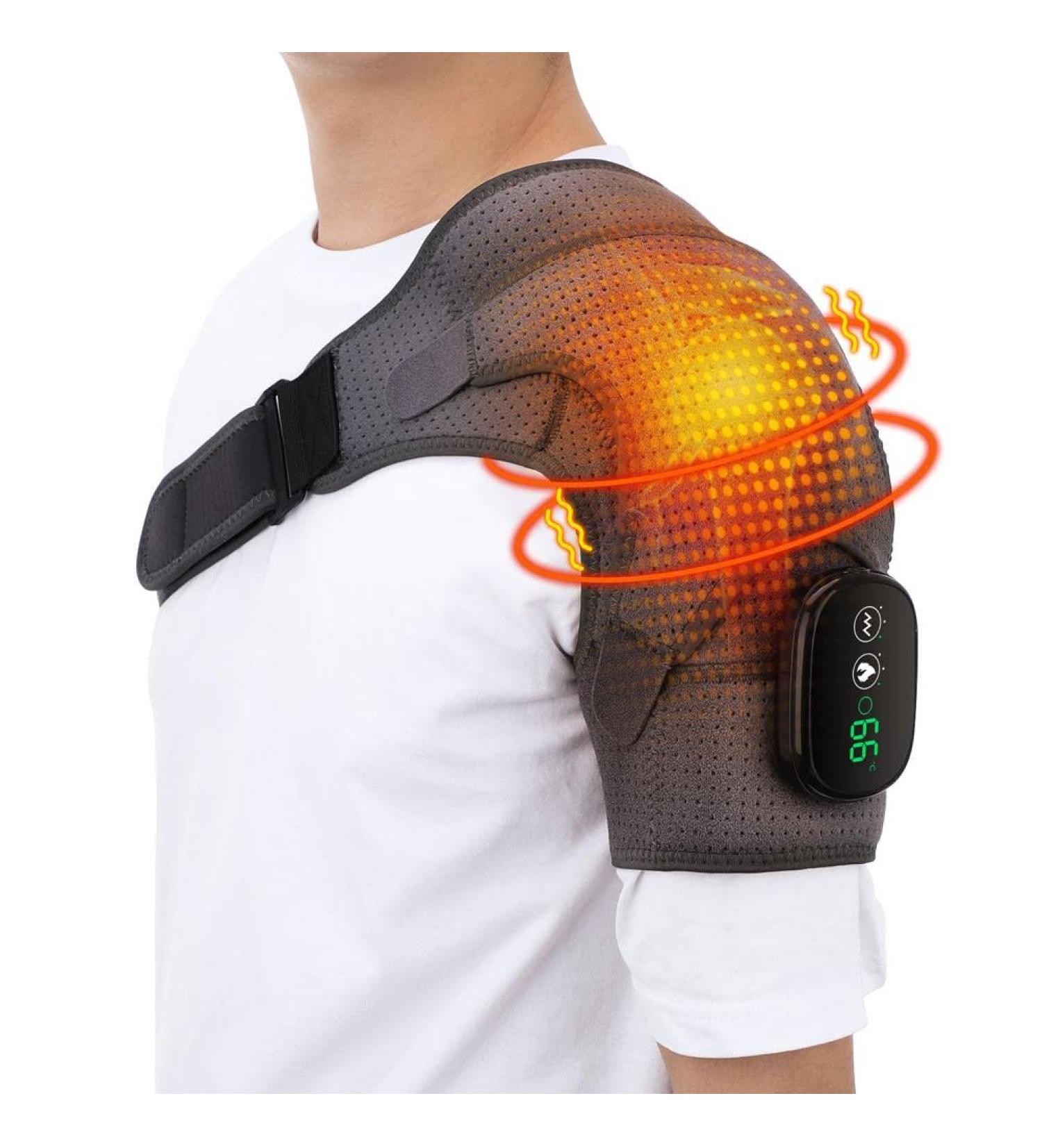 Shop Adjustable Heating Shoulder Strap Support - 3 Heat & Vibration Settings for Men & Women | International Shipping Available - Buy Online on SooperMarket.com