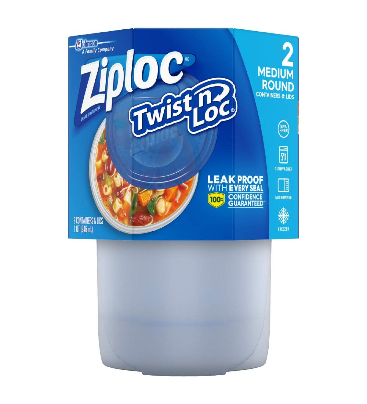 Ziploc Twist 'n Loc 32 oz Container 2 Count - Convenient Food Storage Solution - Buy Online on SooperMarket.com